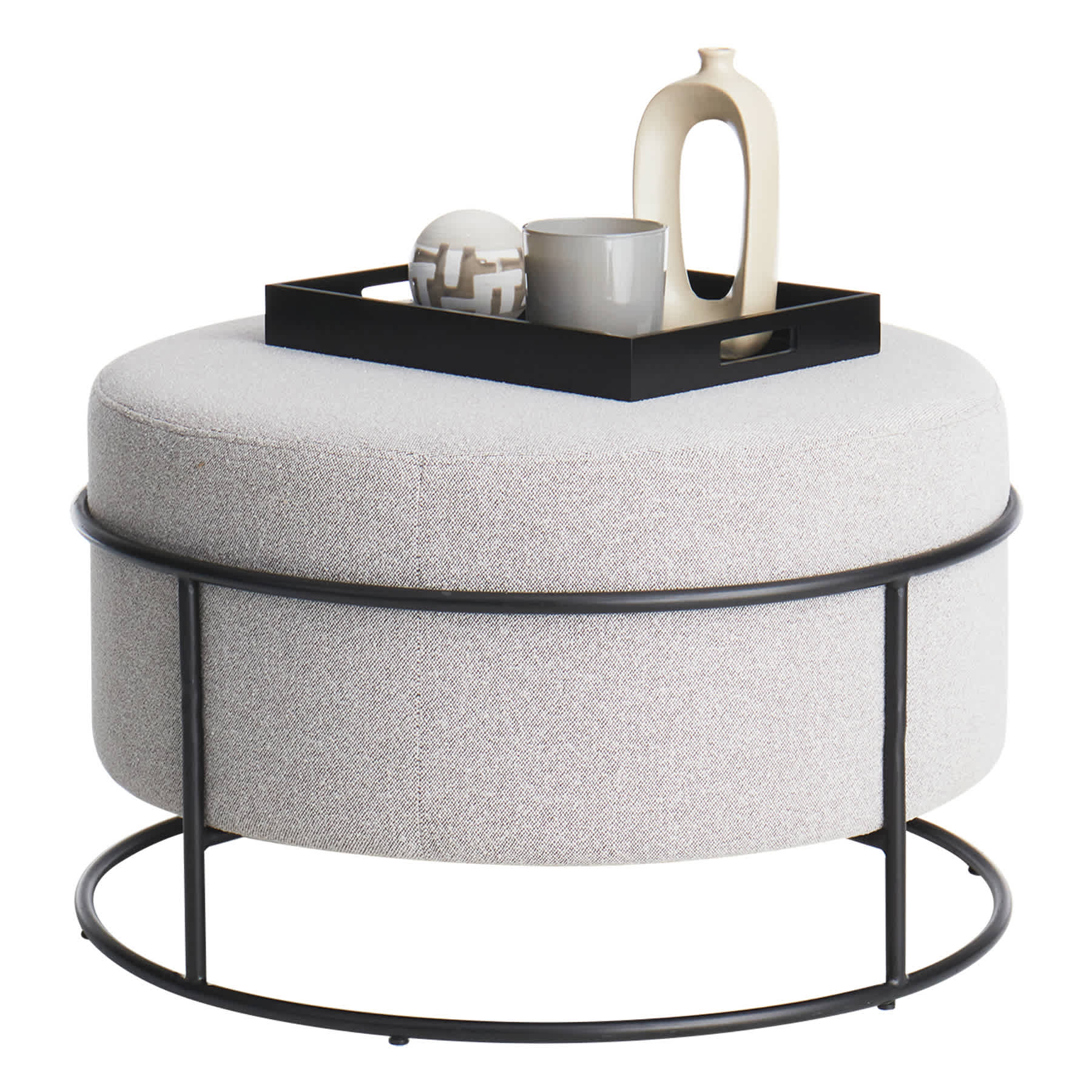 Crosby St. Maddox Ottoman, Grey
