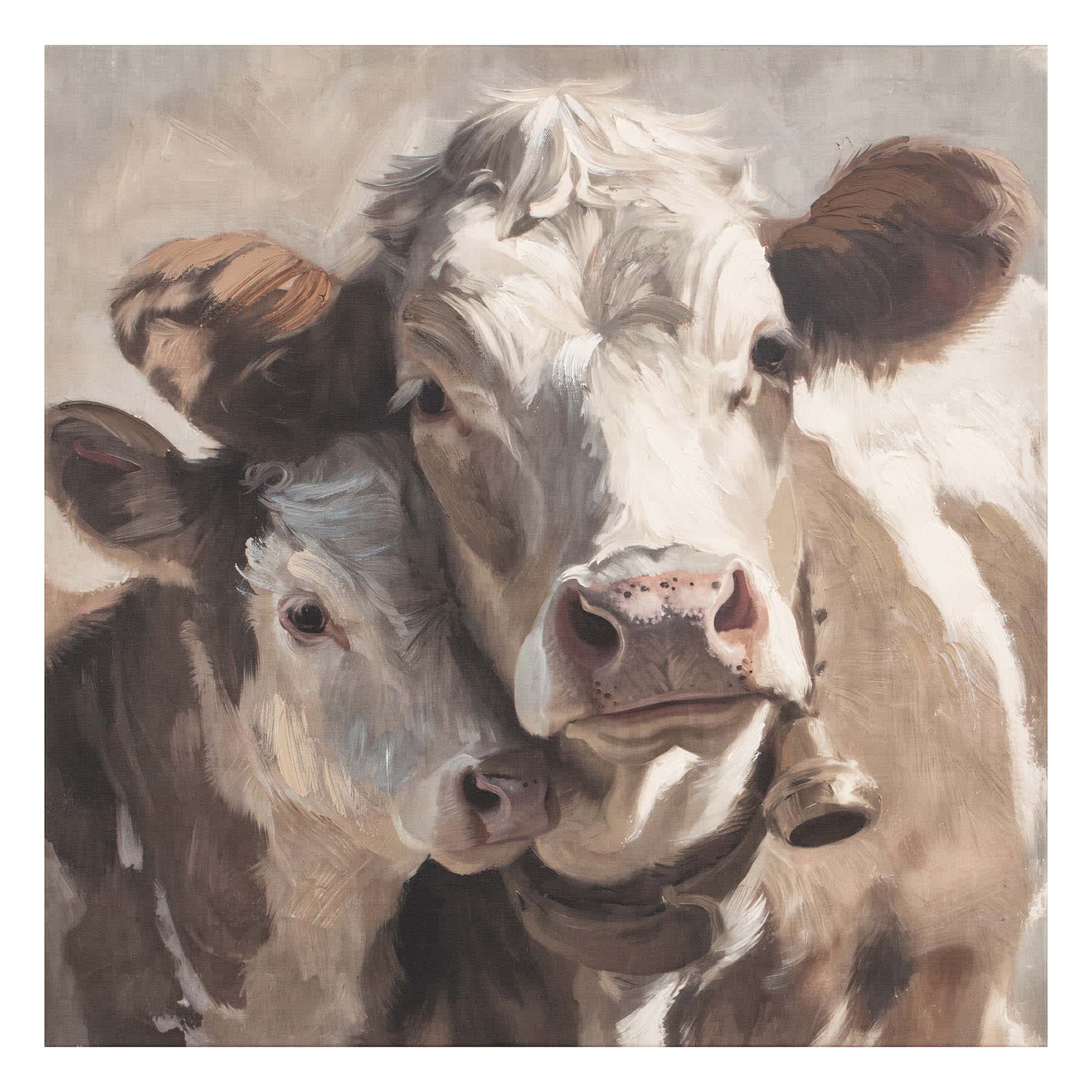Double Cow Canvas Wall Art, 24"