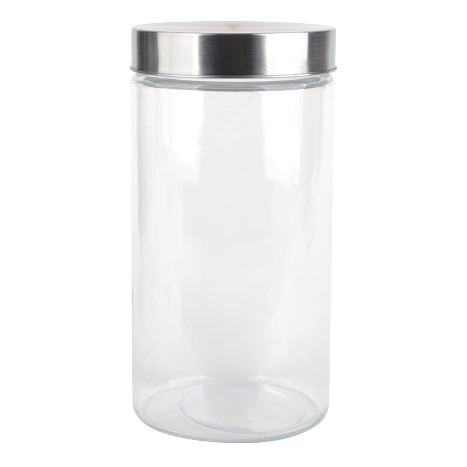 Glass Canister with Screw On Metal Lid, 57oz