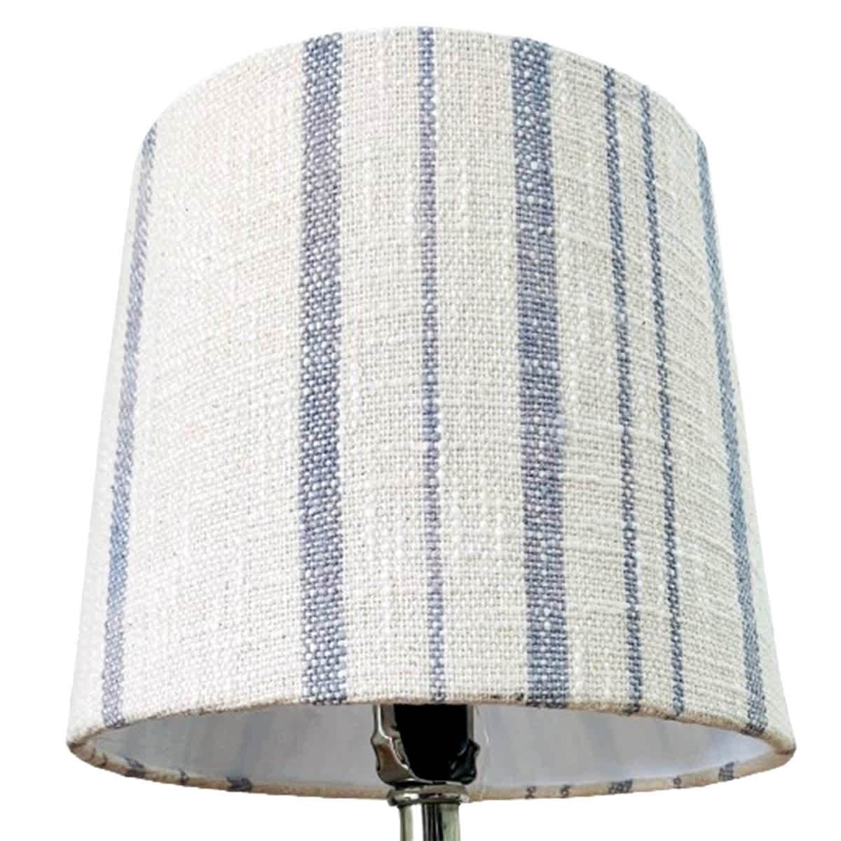 Honeybloom Blue & White Striped Textured Small Table Lamp Shade, 9x11x9