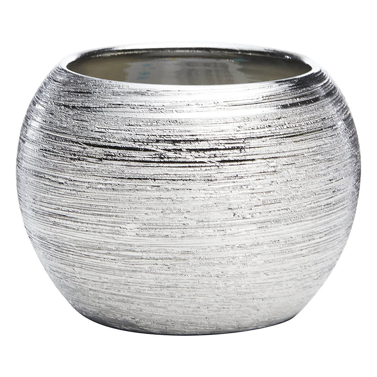 Crosby St. Indoor Silver Round Textured Pot, 4"