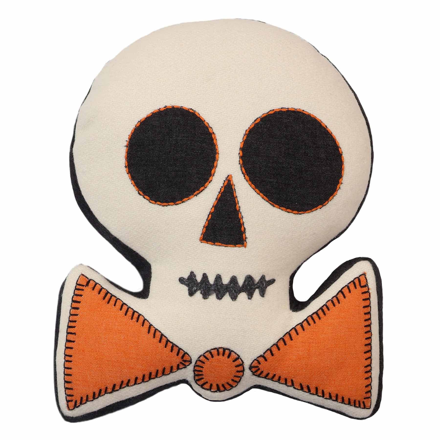 Happy Haunting Skull Shaped Throw Pillow, 15x12
