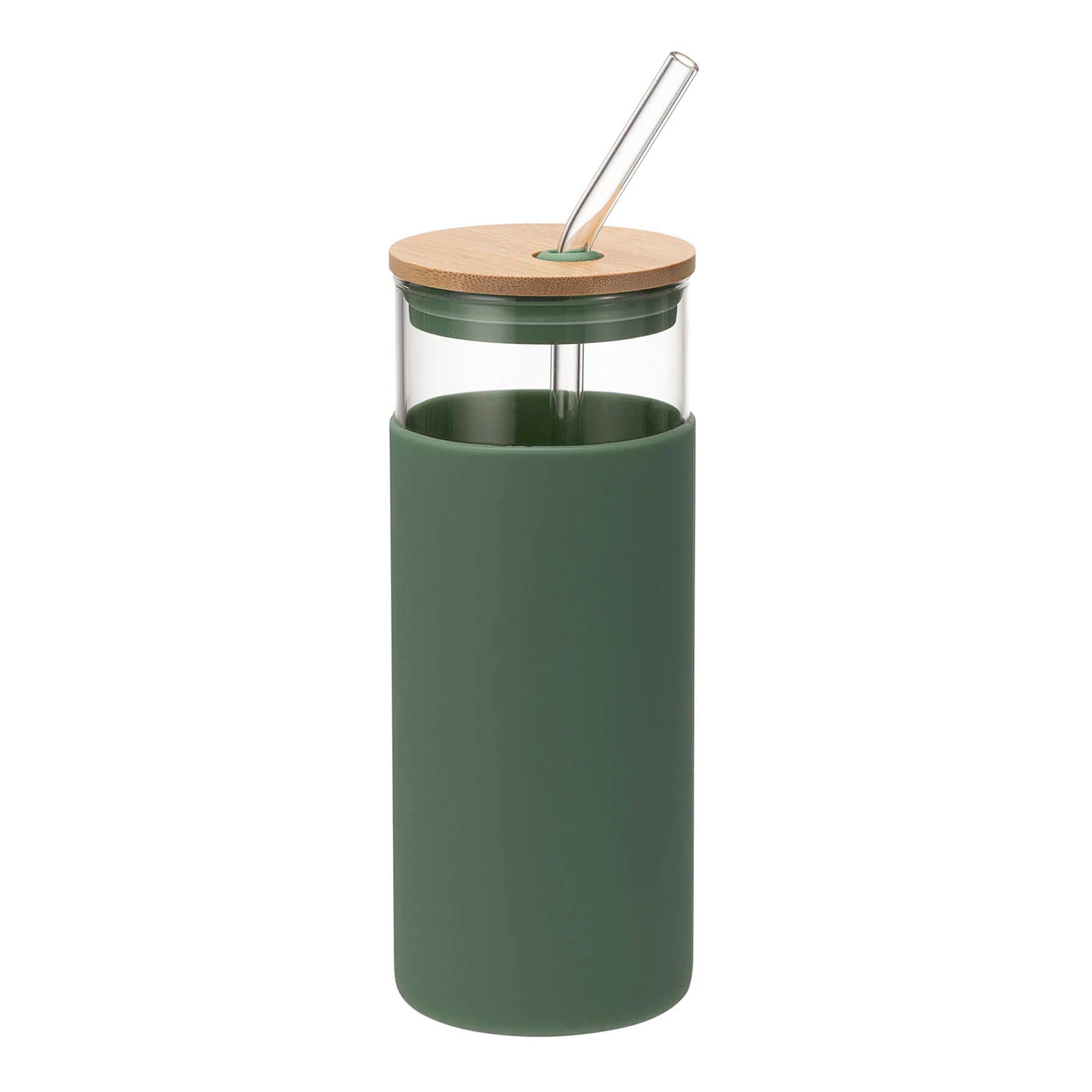 Green Silicone Sleeve Tumbler with Straw, 20oz