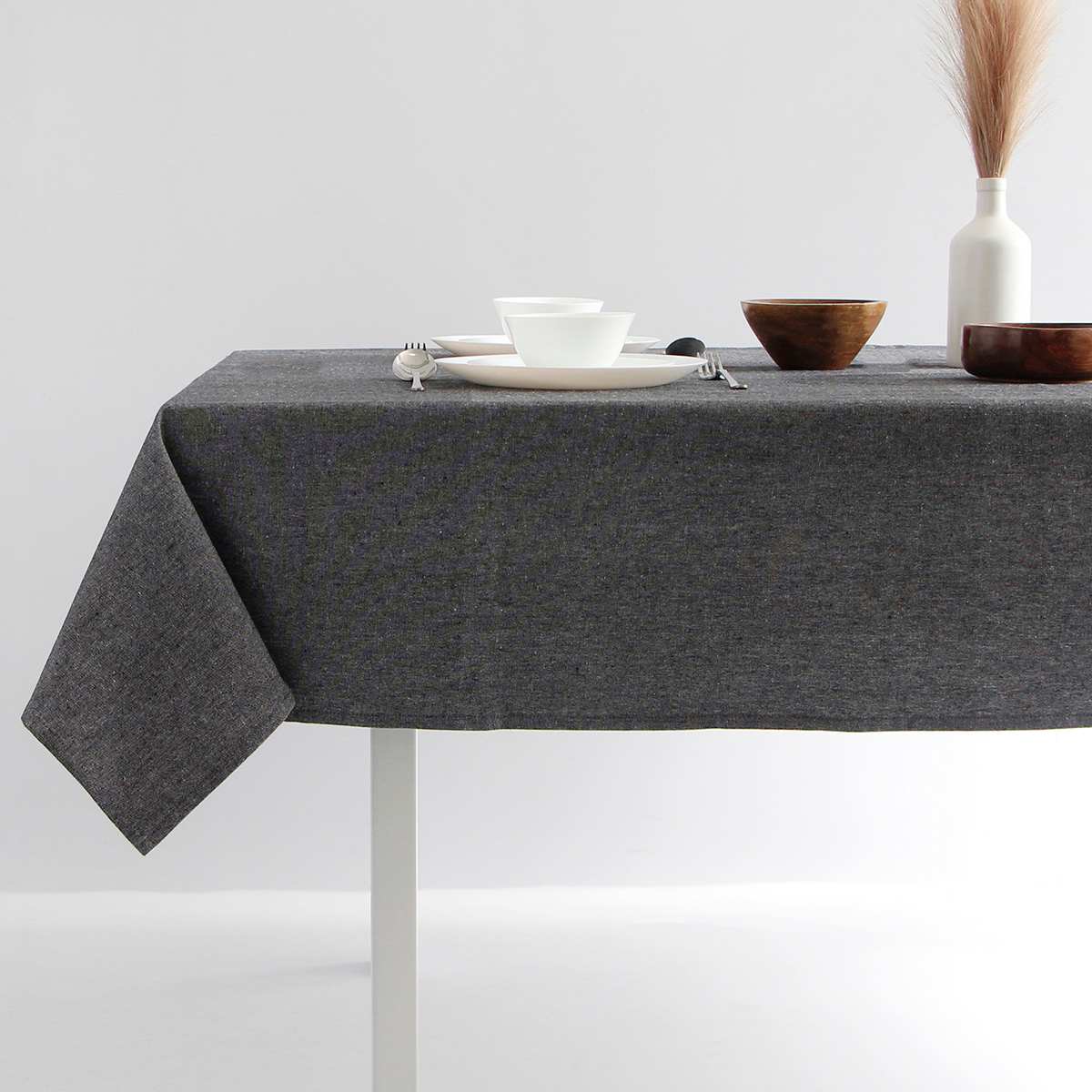 Black & Grey Mix 100% Cotton Tablecloth, 60x84