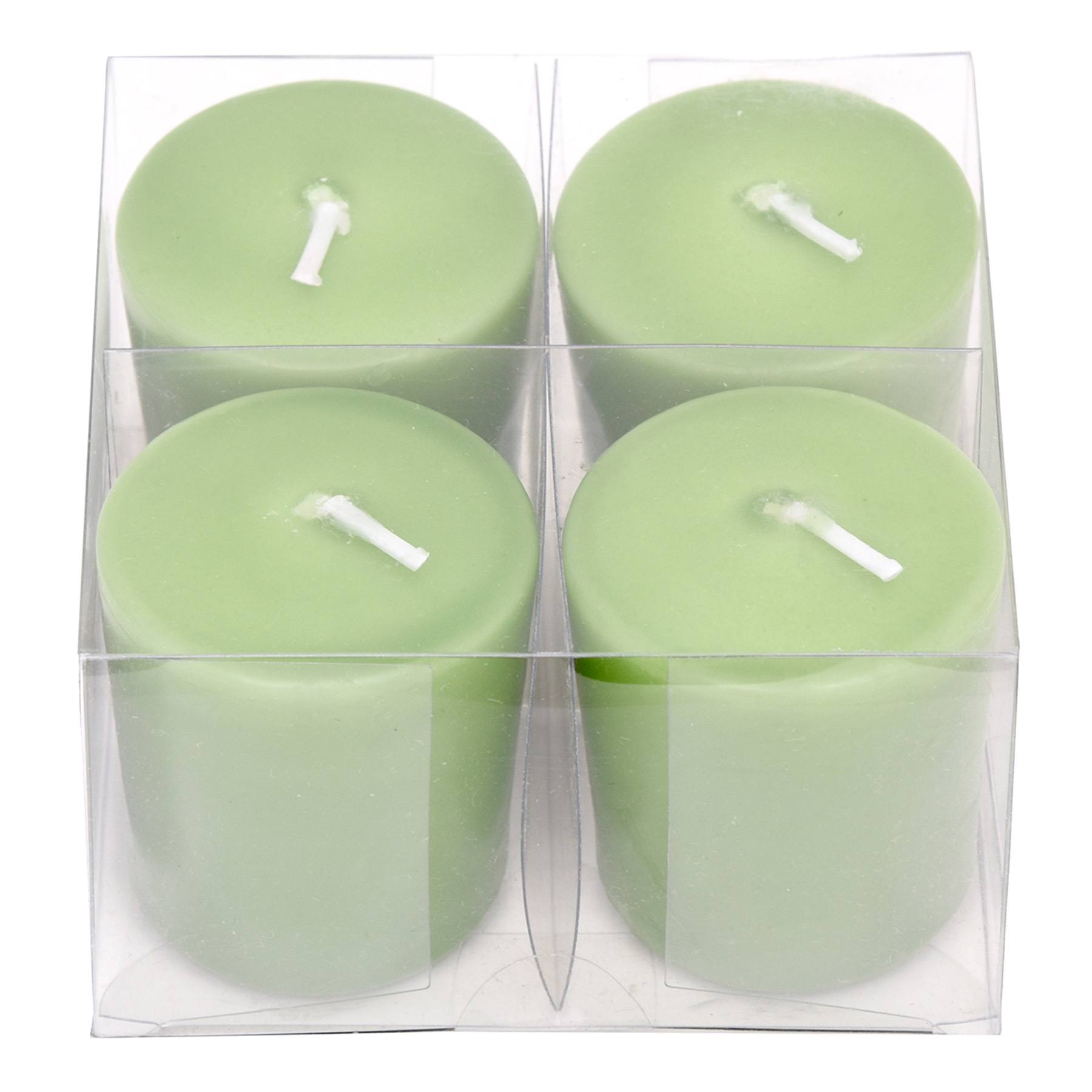 4-Pack Unscented Overdip Votive Candles, Green