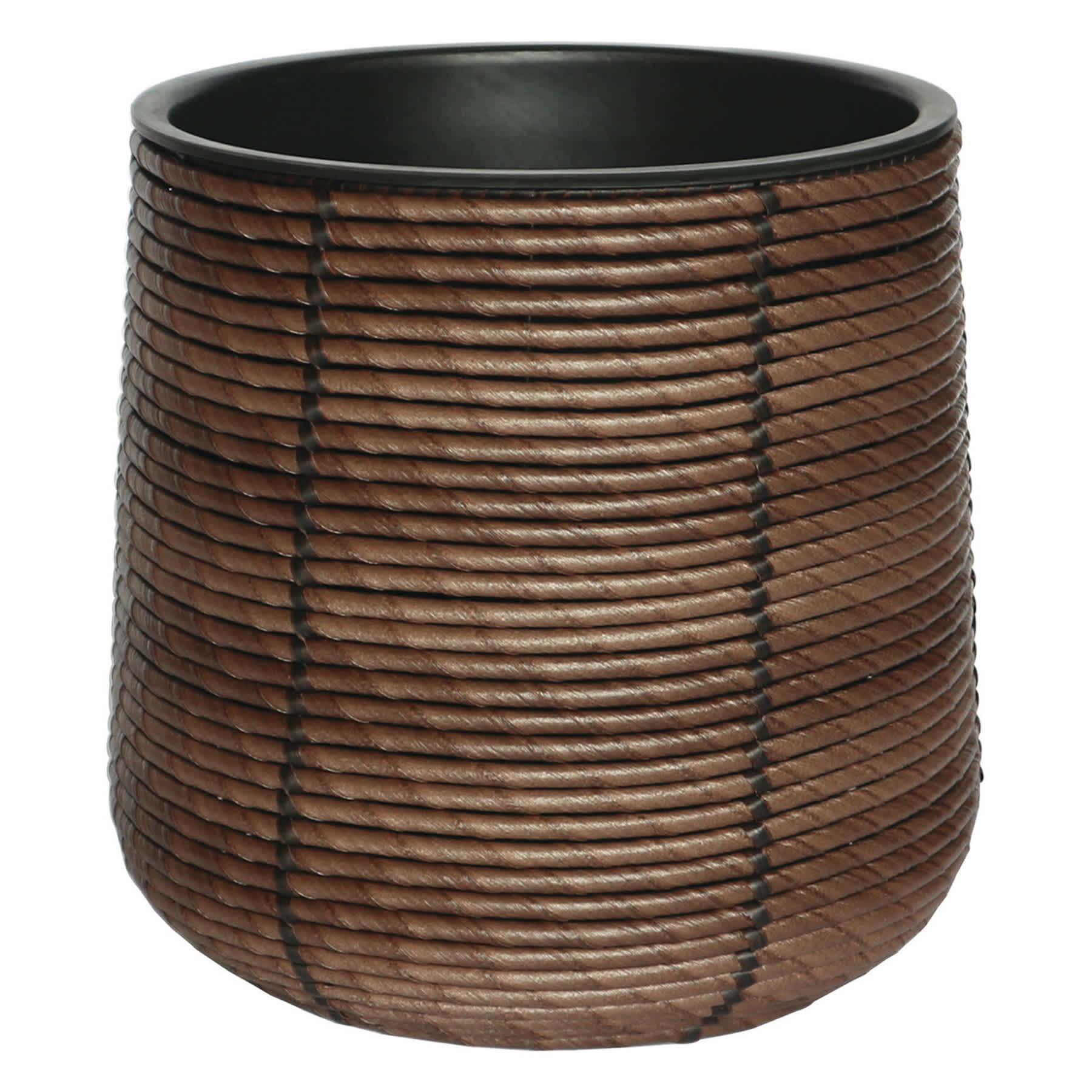 Found & Fable Dark Brown Forest Polywicker Outdoor Planter, Large