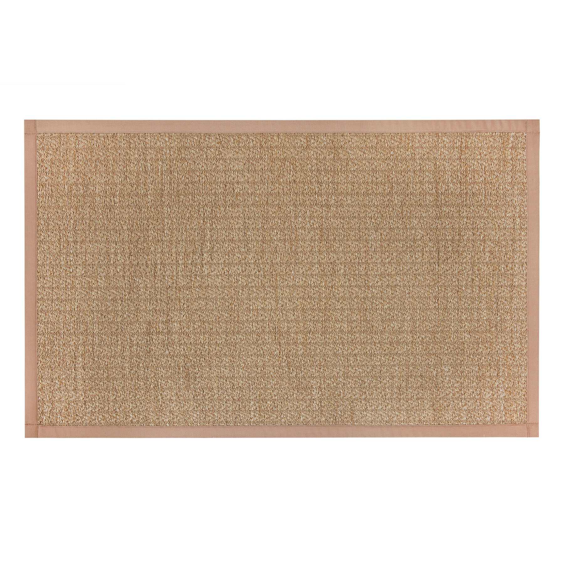 Solid Natural Textured Puff-Back Washable Kitchen Mat, 21x34