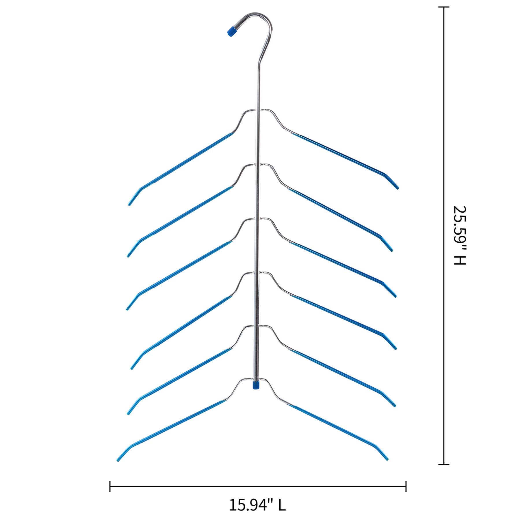 6-Tier Blue Gel Grip Clip Shirt Hanger