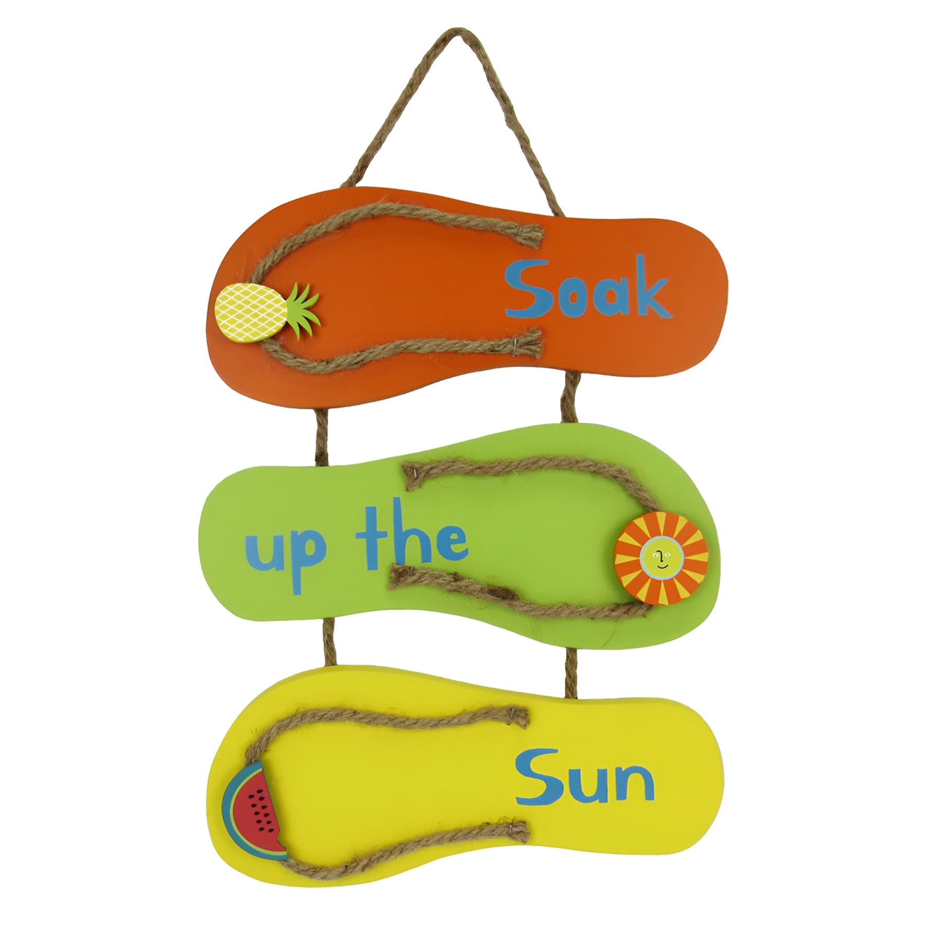 Sunny Club Soak Up the Sun Sandals Outdoor Wall Decor, 14"