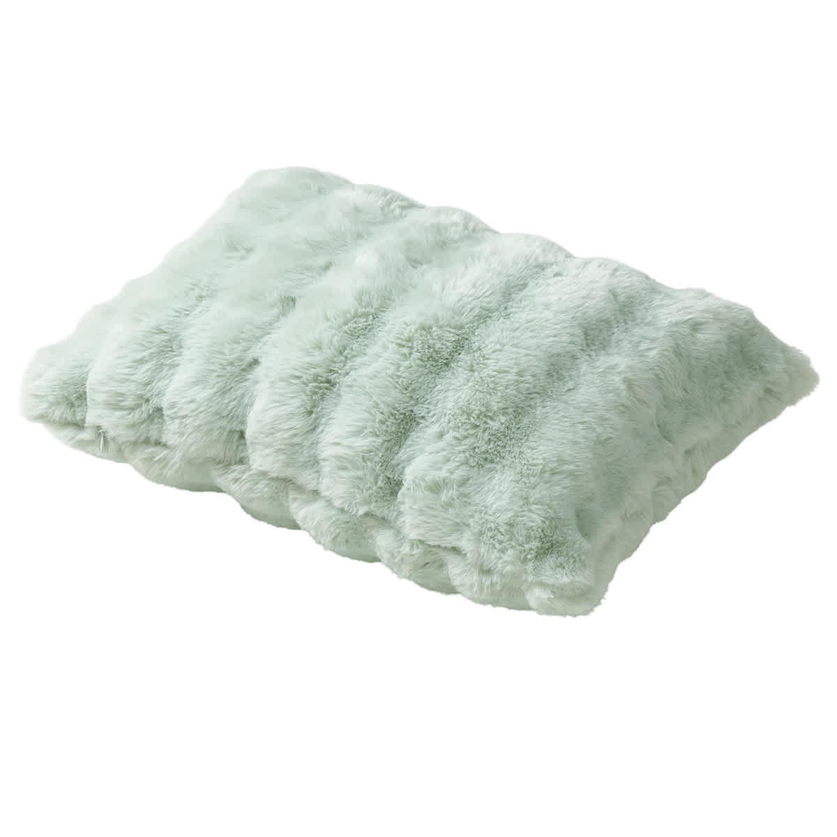 Mint Bubble Faux Fur Pillow, 14x20