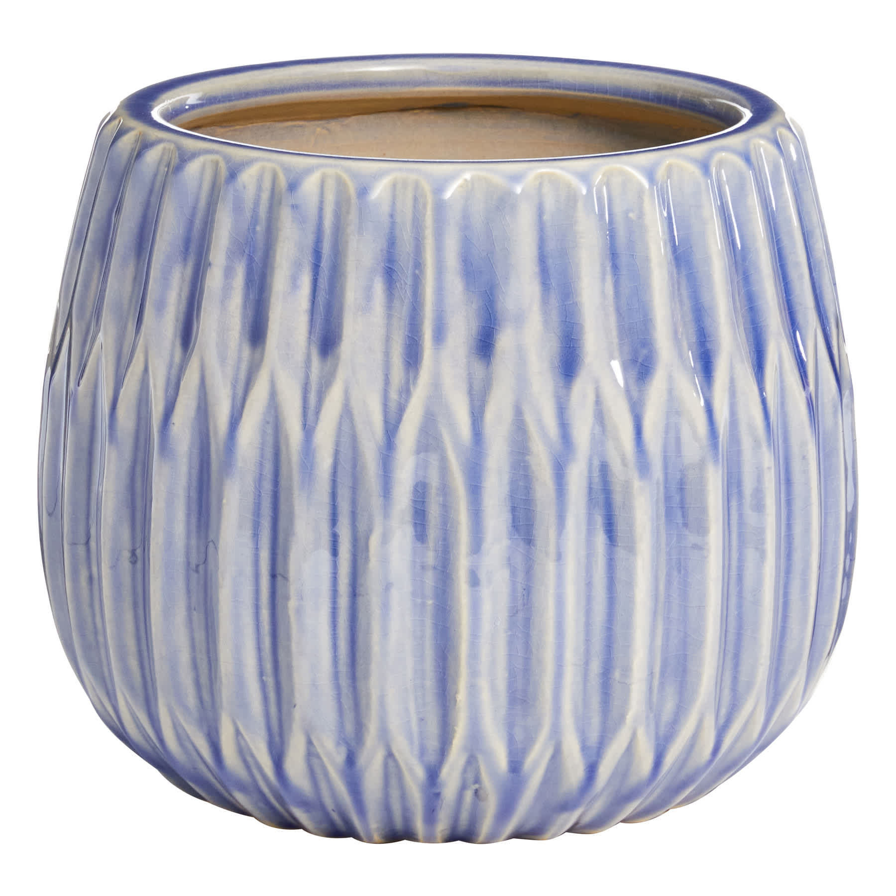 Ty Pennington Indoor Blue Clearwater Glazed Planter, Medium