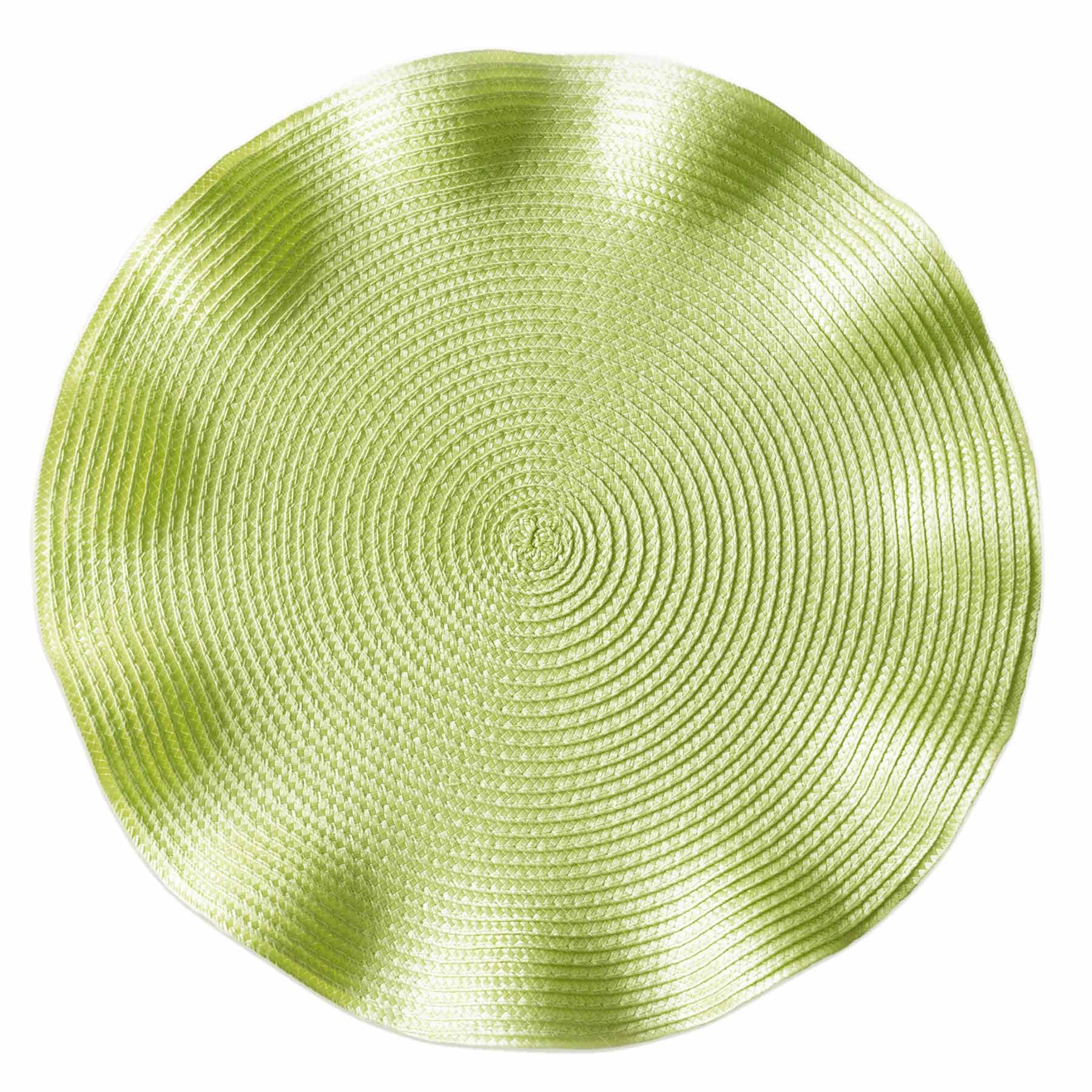 Lily Green Victorian Ruffled Round Placemat, 15"