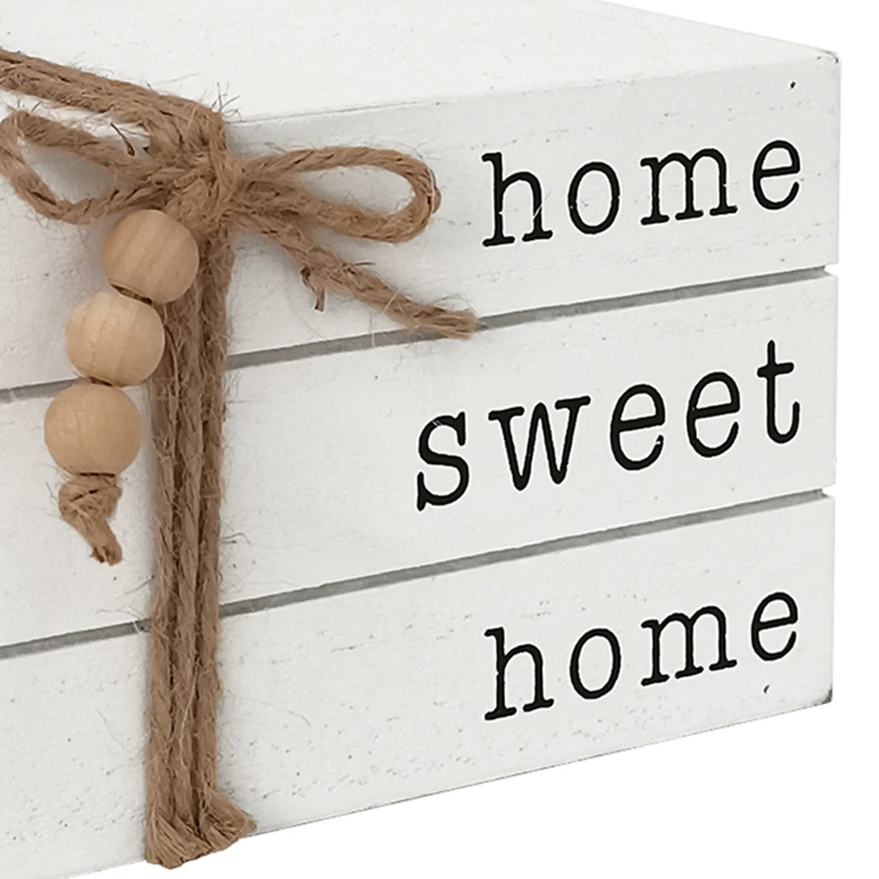 Home Sweet Home White Wood Sign, 7x3