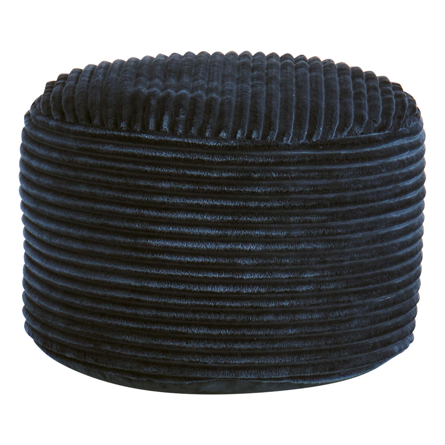 Ridgecrest Blue Plush Pouf, 20"
