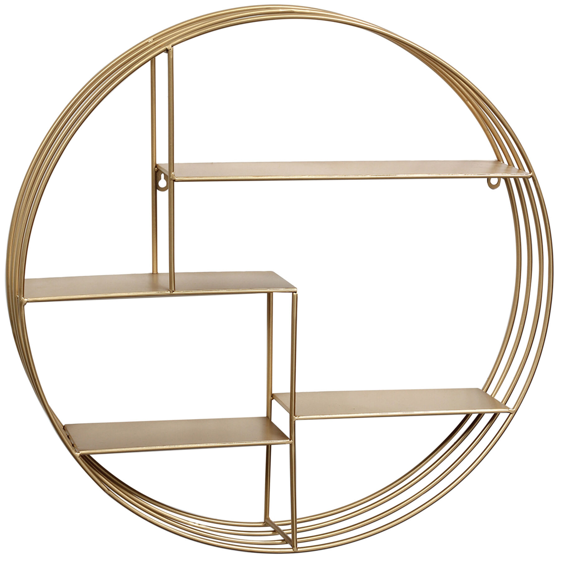 Gold Metal Round Wall Shelf, 24"