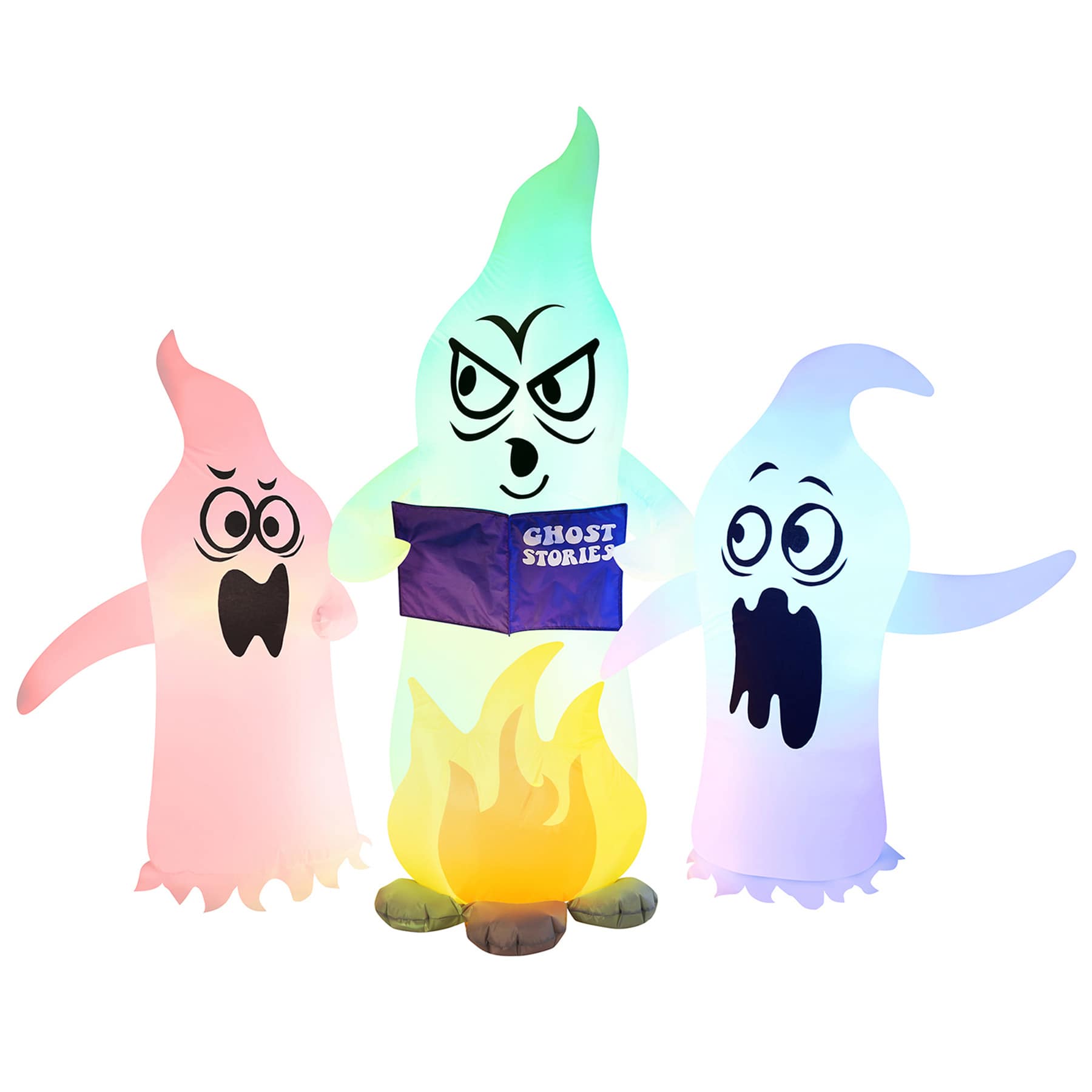 Ghostly Campfire Tales Halloween Inflatable, 5' Wide