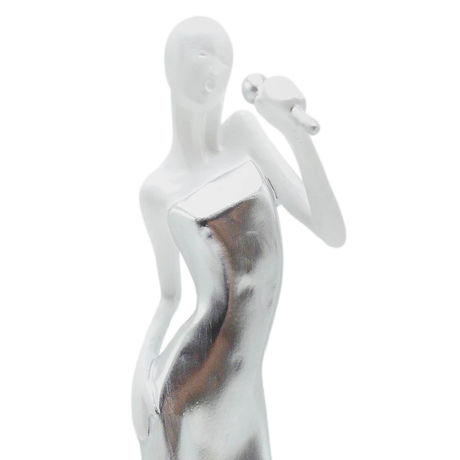 White & Silver Singer Figurine, 13"