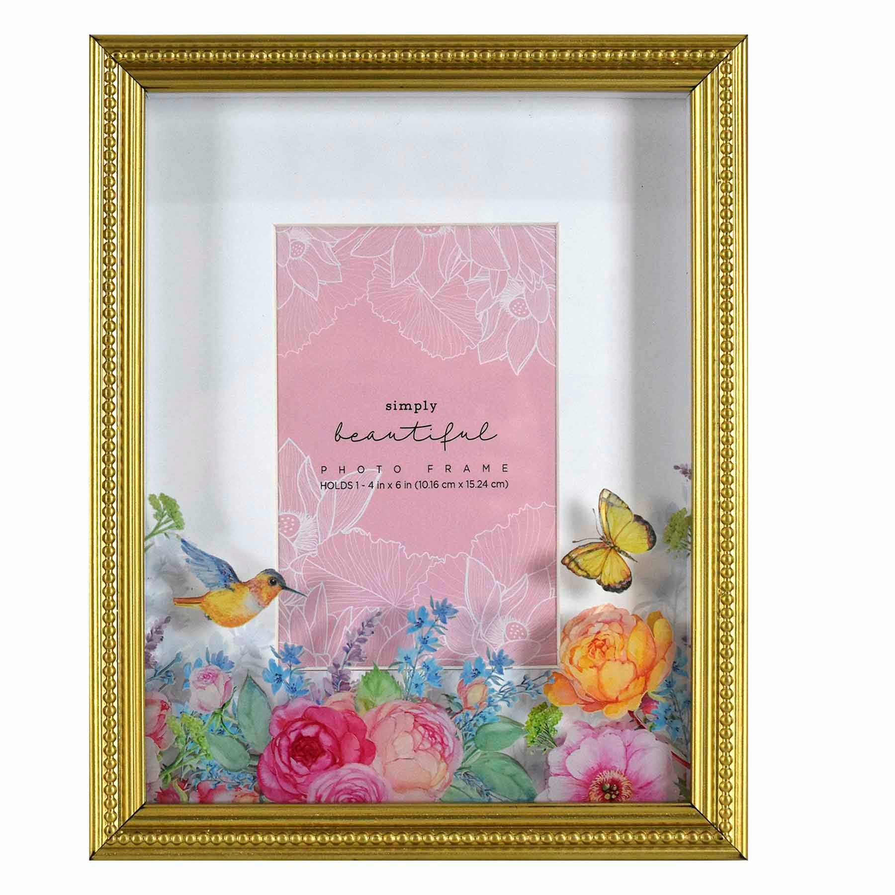 Floral Glass Tabletop Frame, 4x6