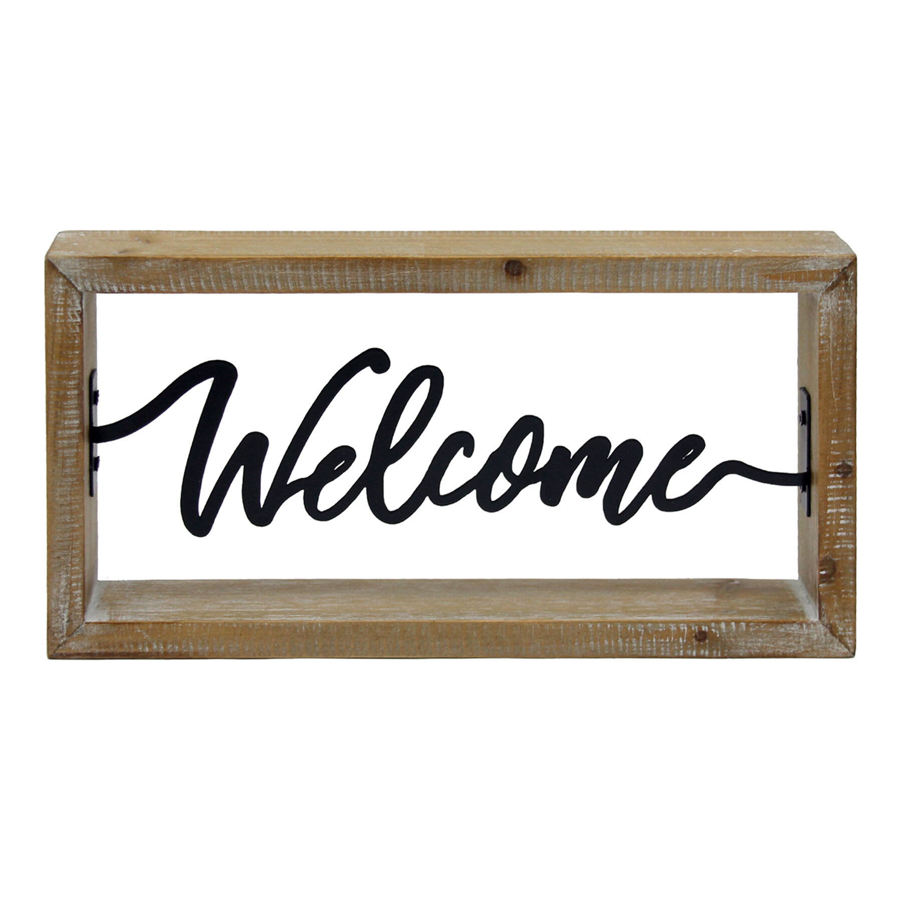 Framed Welcome Cutout Block Sign, 12x8