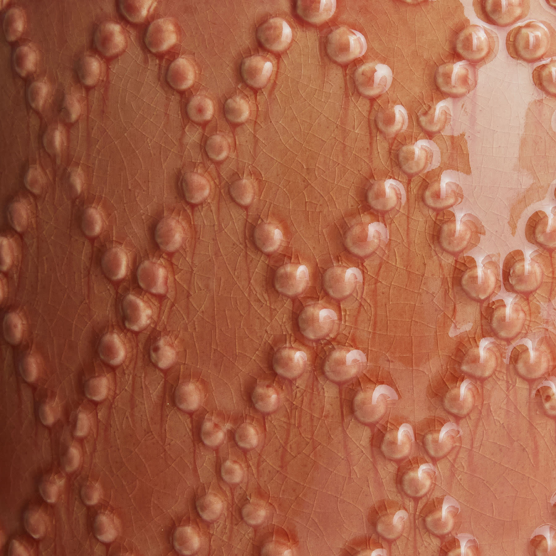 Indoor Blush Reactive Glaze Diamond Pot, Medium