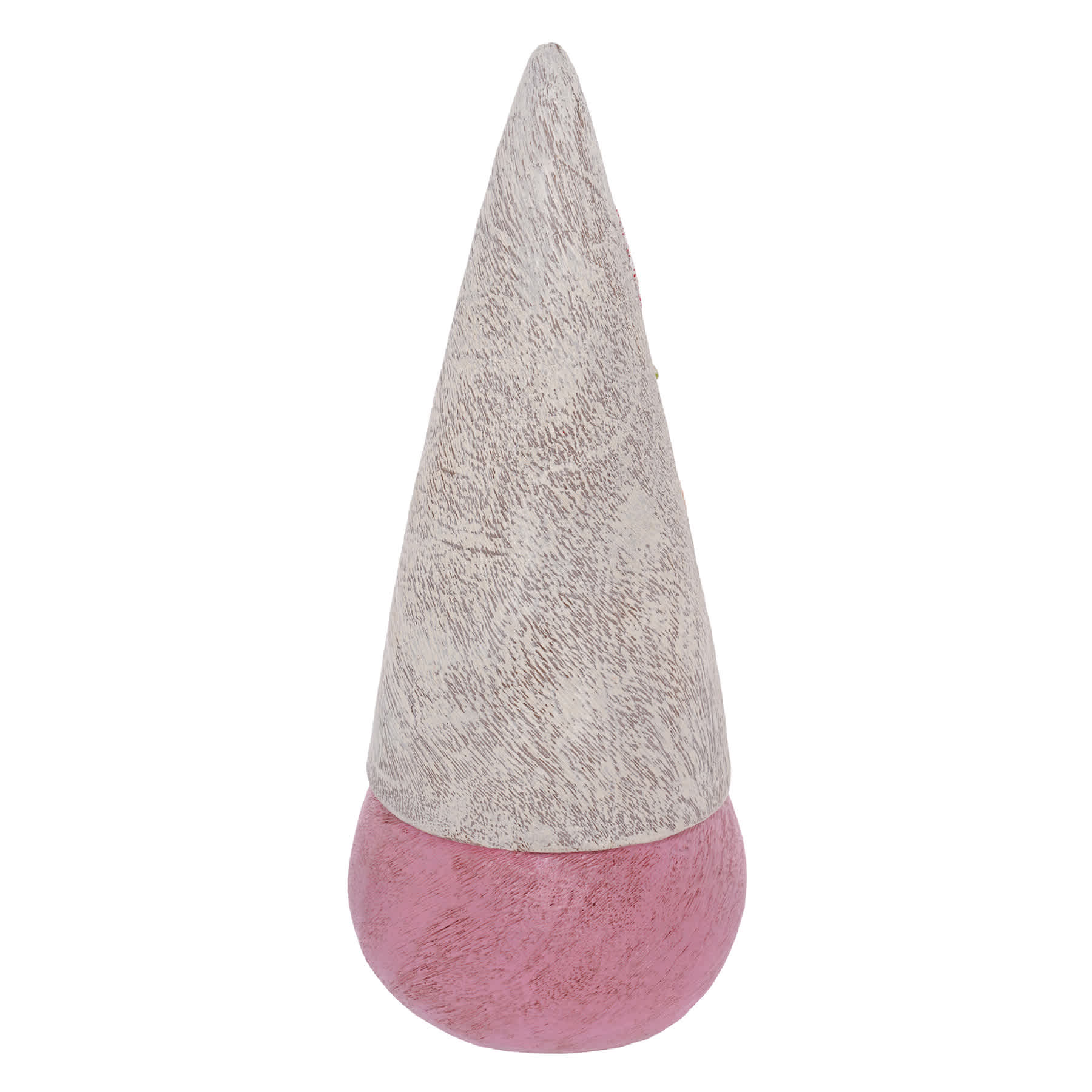 Pink Flower Hat Gnome Outdoor Garden Statue, 9"
