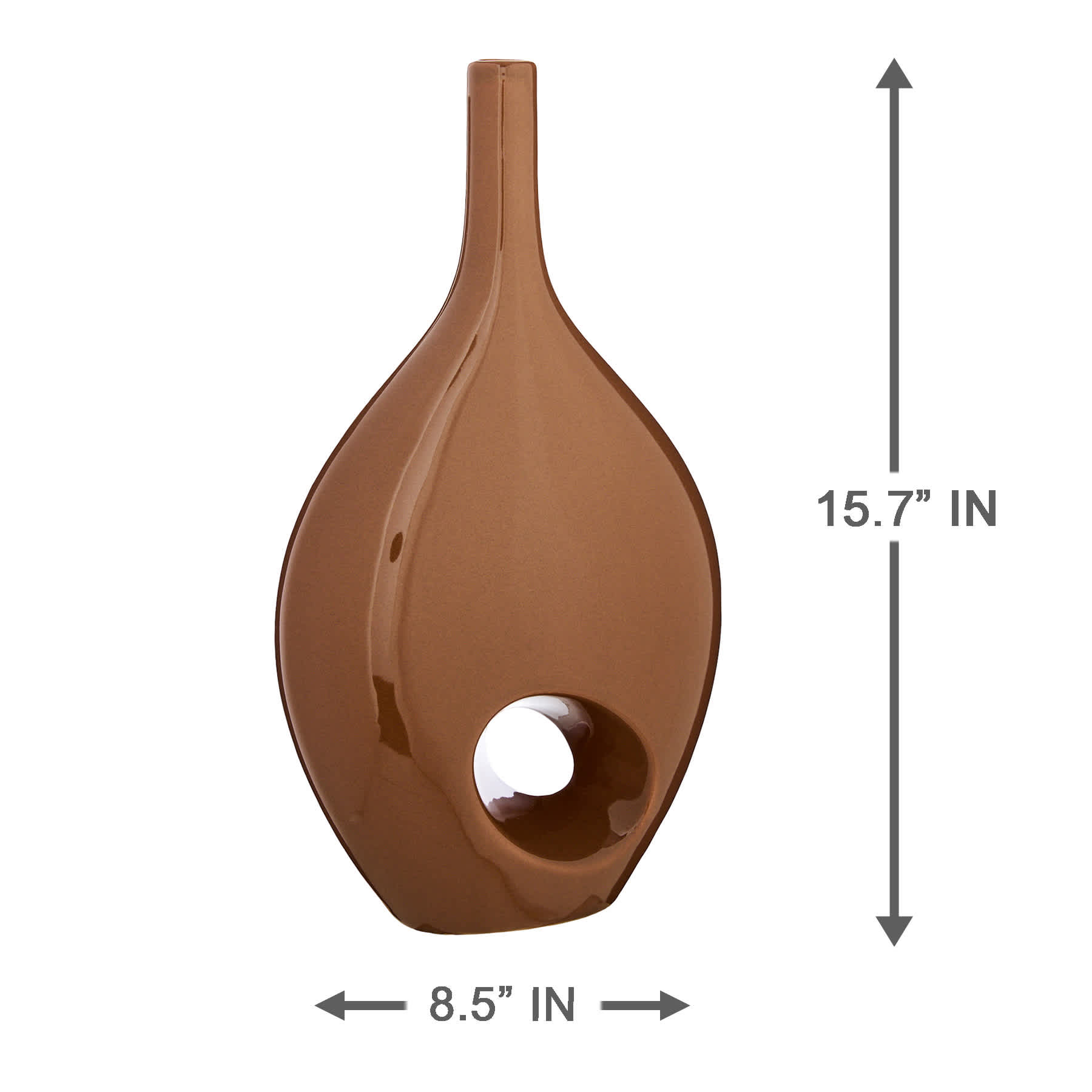 Crosby St. Brown Ceramic Vase, 15"