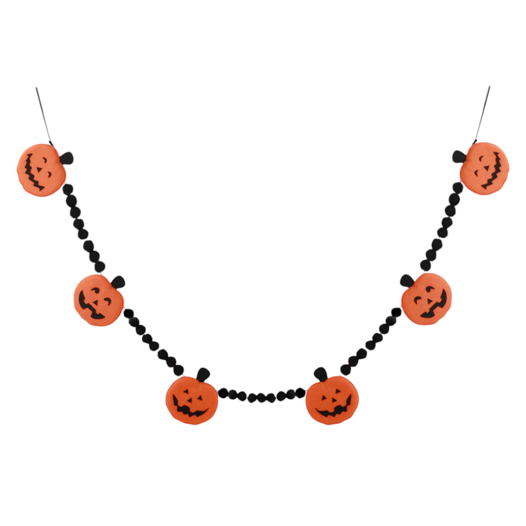 Orange & Black Jack-o'-Lantern Garland, 6'