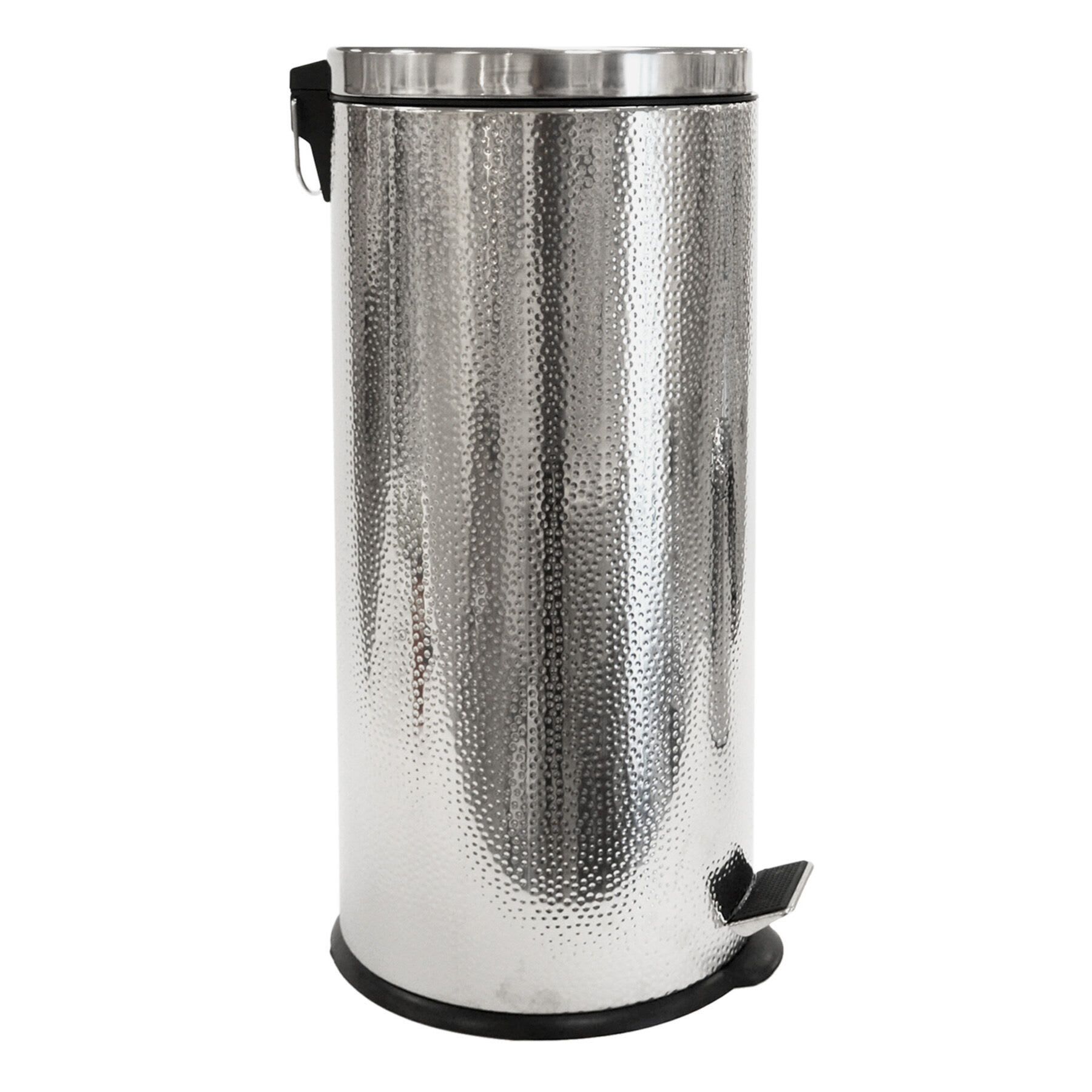 Haig Shiny Stainless Steel Embossed Trash Can with Removable Liner, 30l