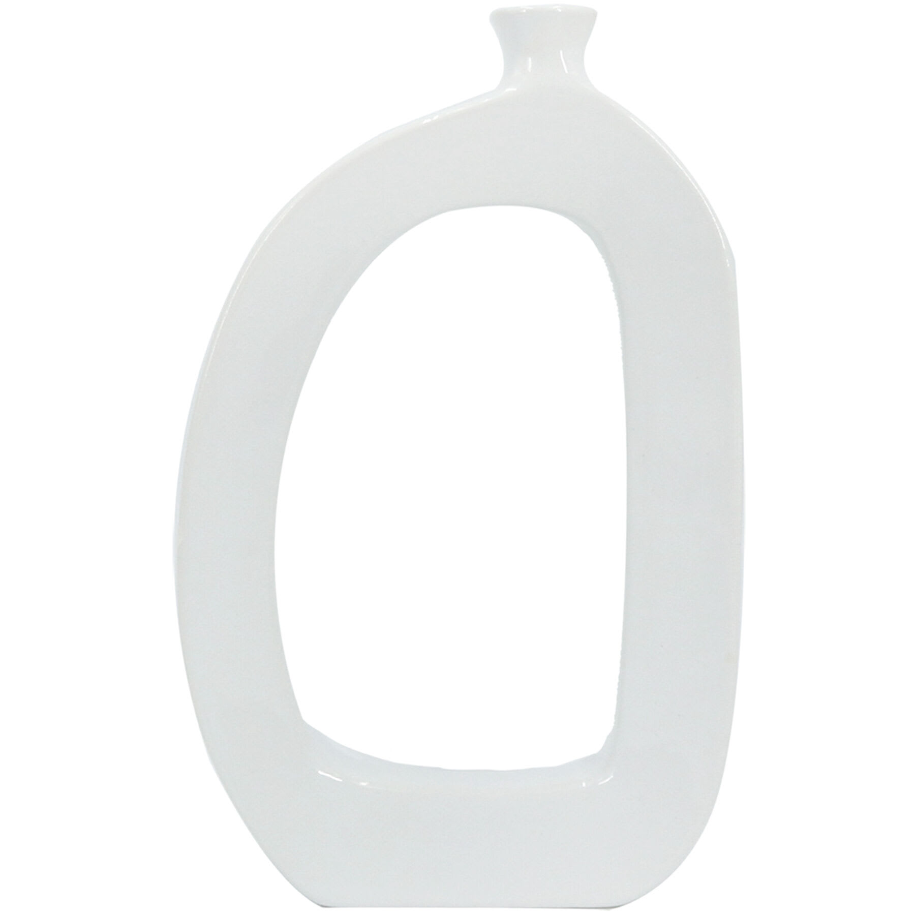 Crosby St. Riley White Open Ceramic Vase, 12"