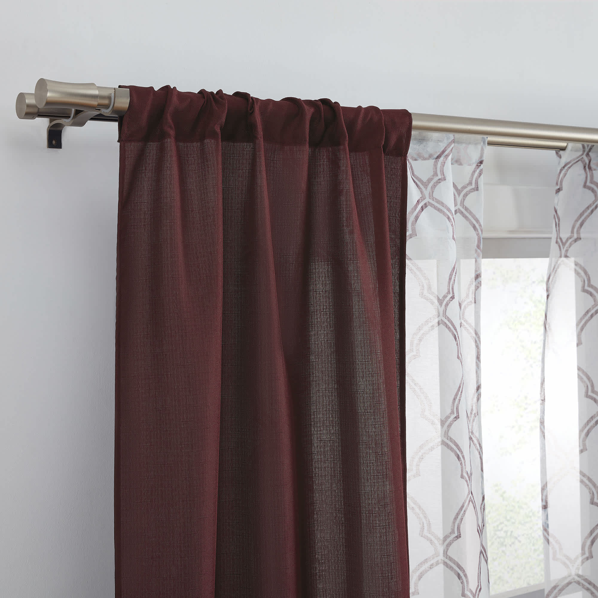 4-Pack Ryder & Oakfield Rhubarb Light Filtering Curtain Panels, 84"