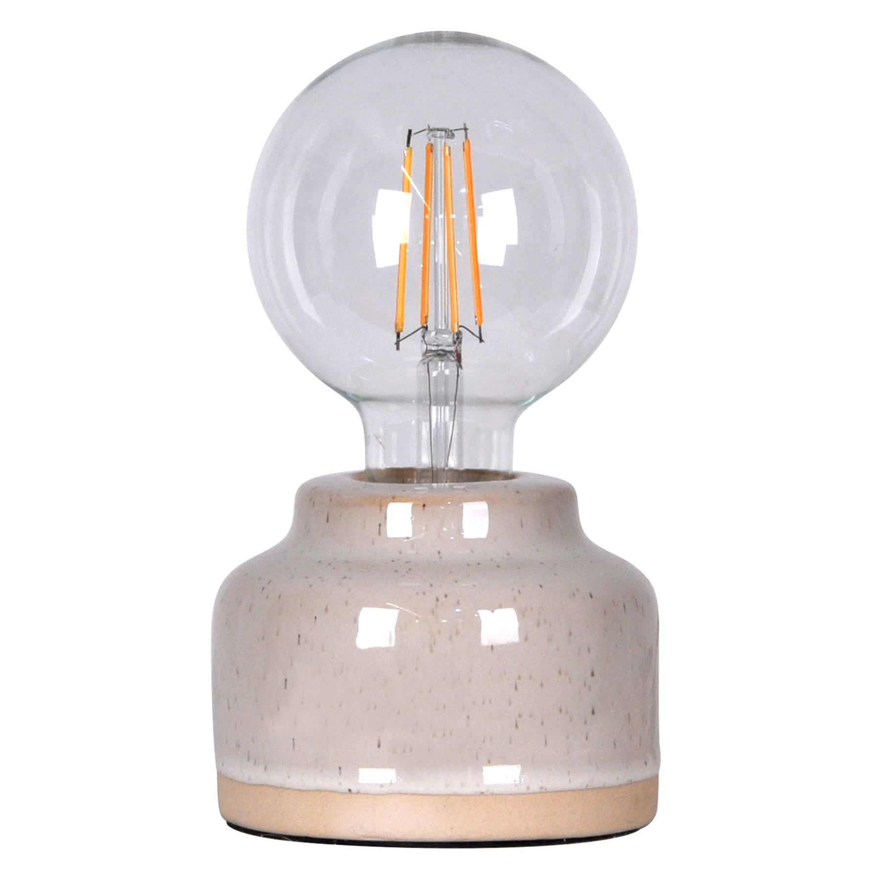 Cream Ceramic Uplight Base, 3.5"