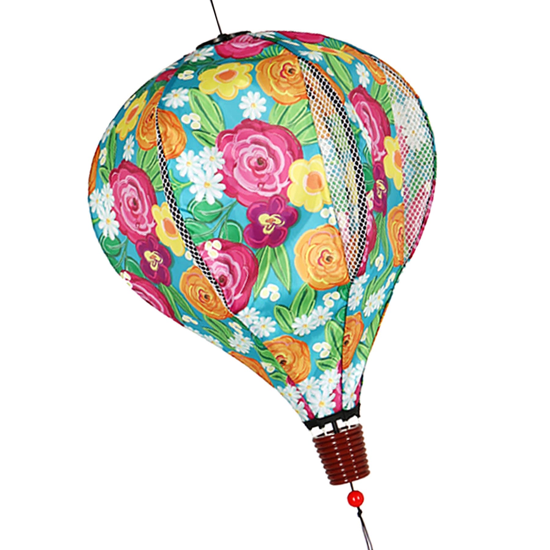Floral Balloon Hanging Wind Spinner, 55"