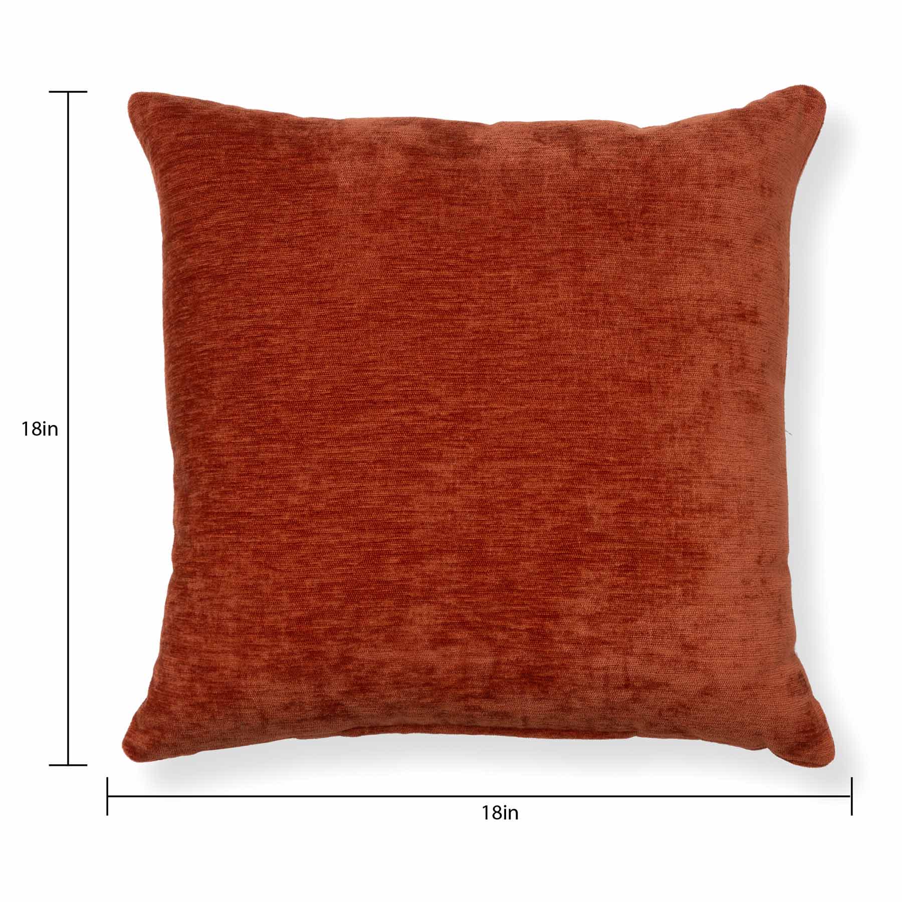 Reese Rust Chenille Throw Pillow, 18"