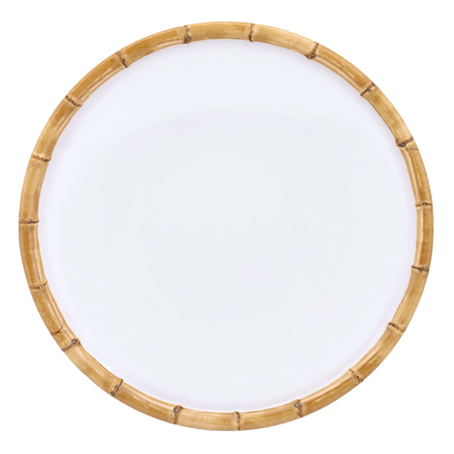 Bamboo Rim Melamine Salad Plate, 9"