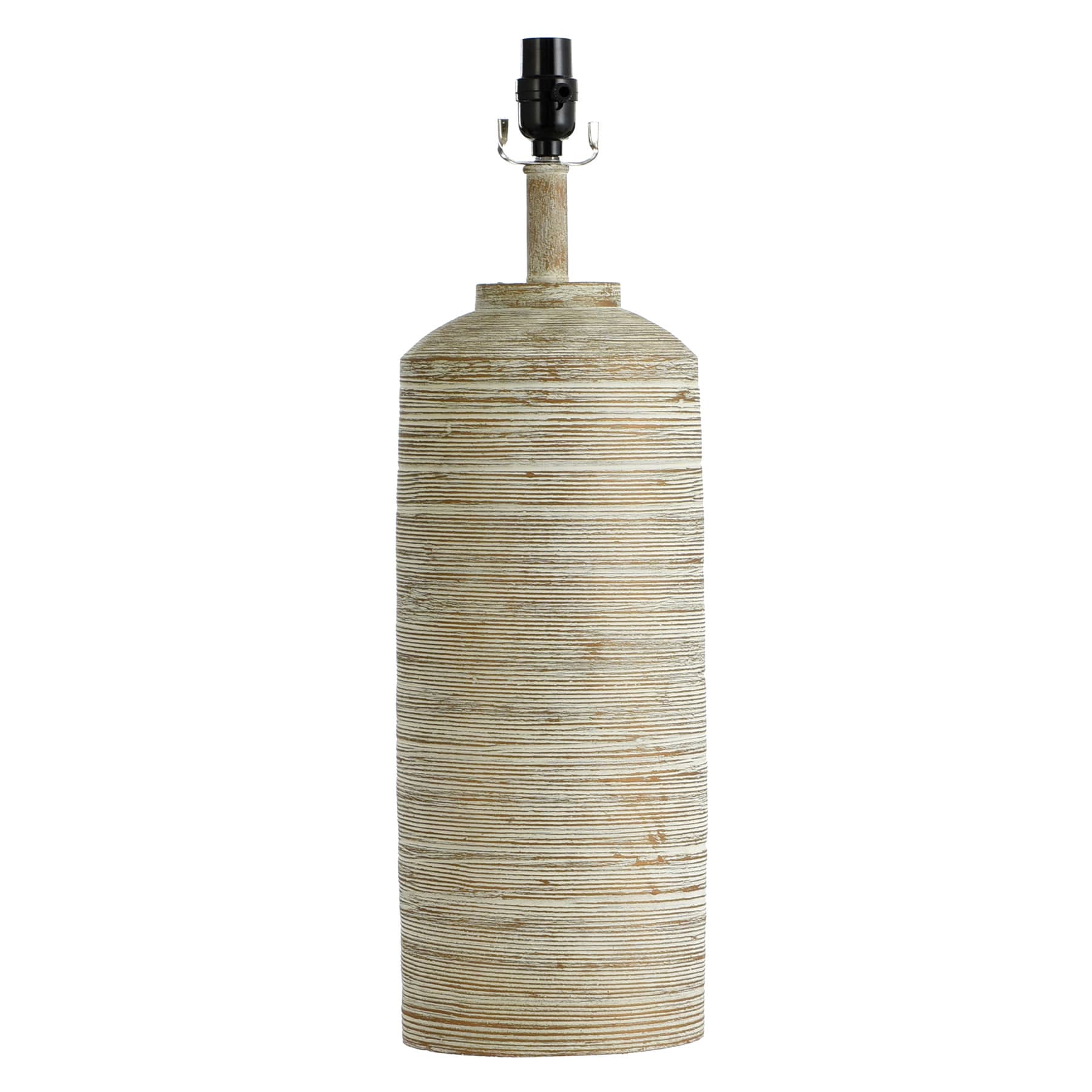 Tan & White Large Table Lamp Base, 24.5"