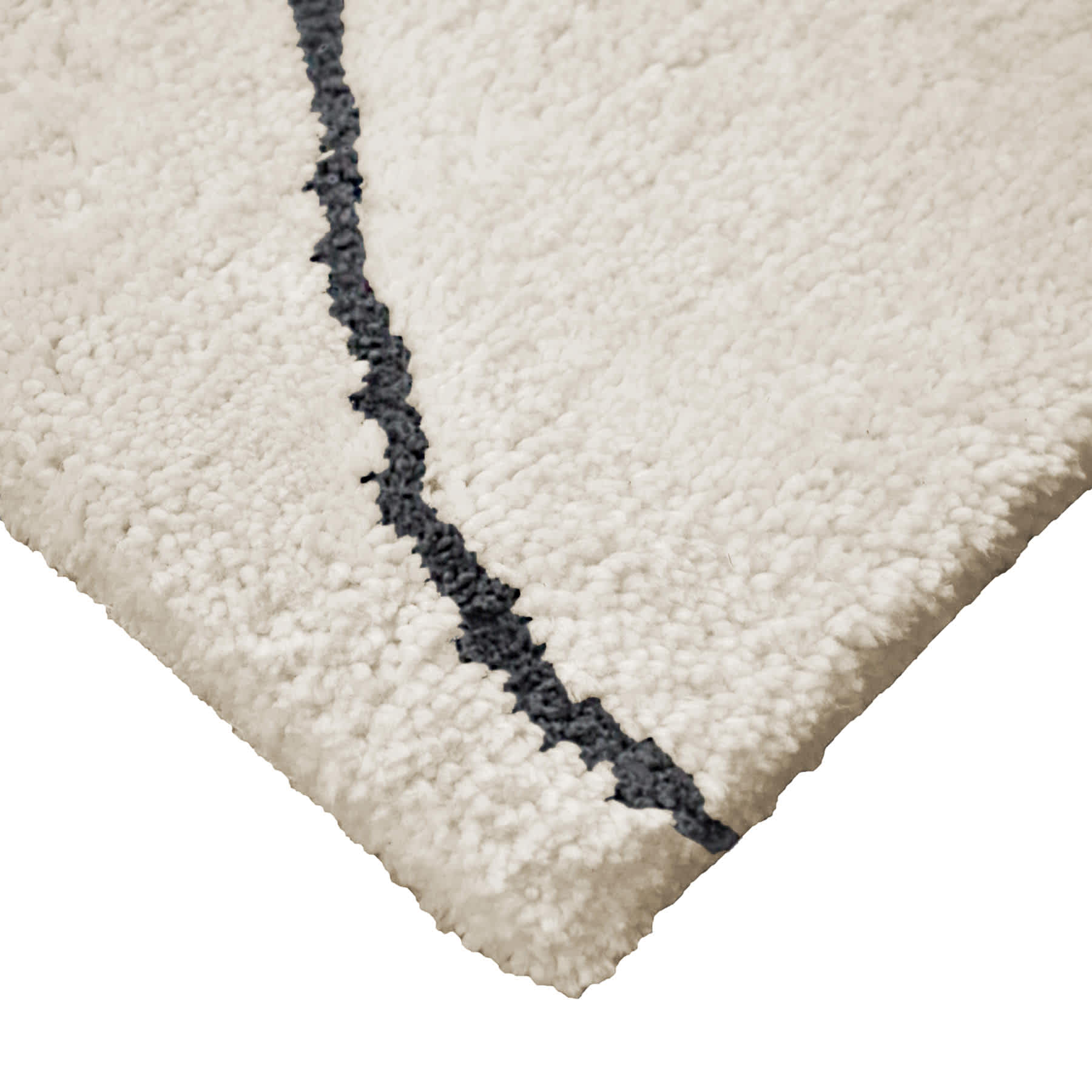 (C189) Crosby St. Ivory Geometric Shag Accent Rug, 2x3