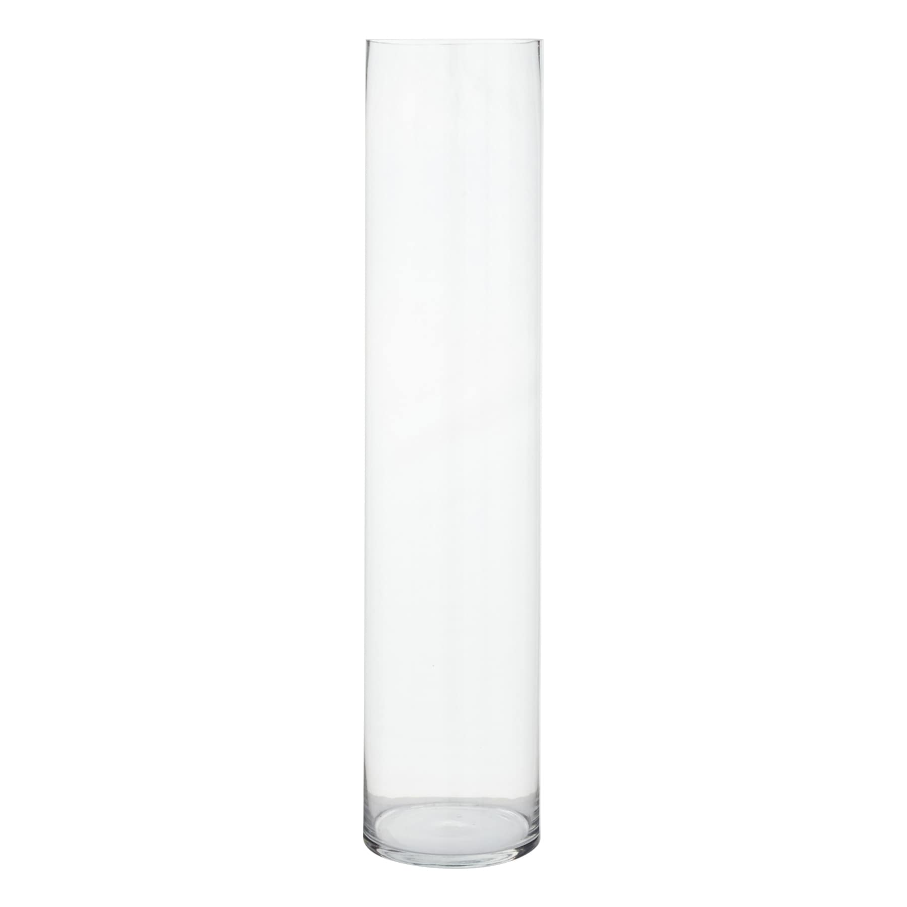 Clear Glass Floor Vase, 32"
