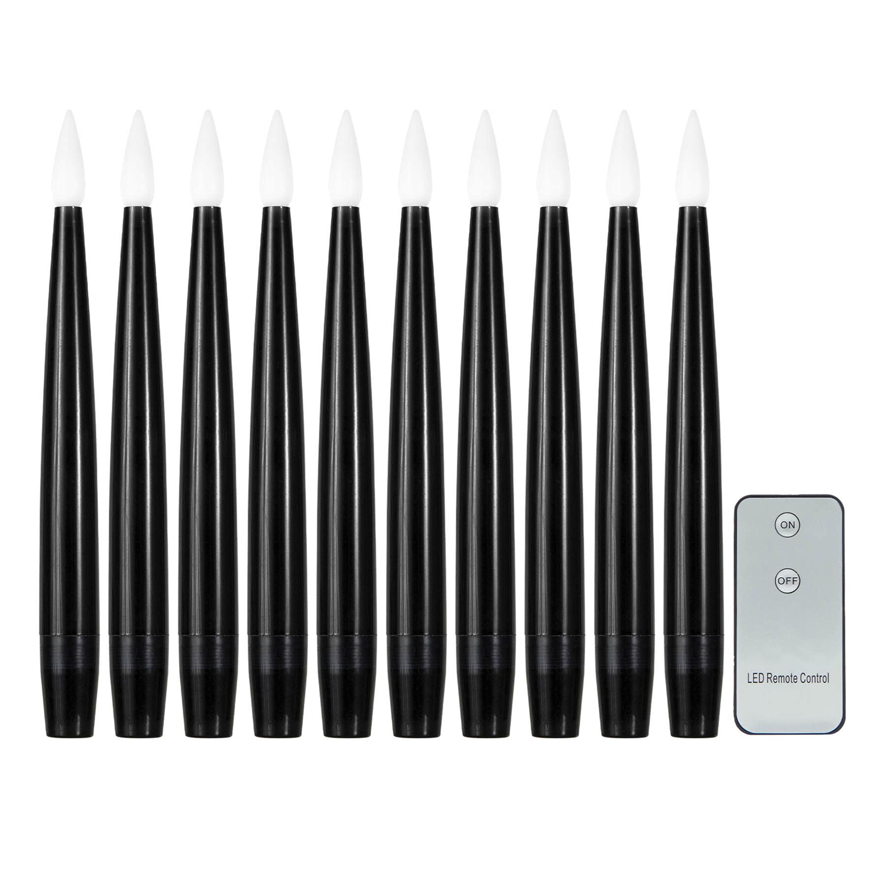 10-Pack Black Floating Taper Candles