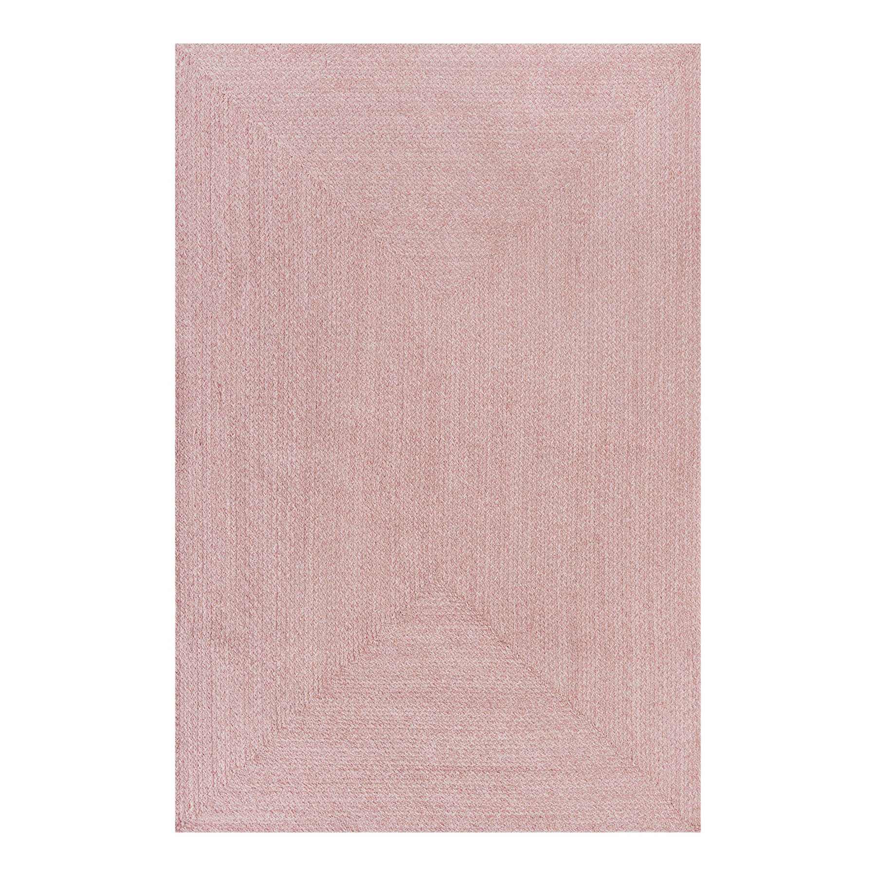 Pink Braided Chenille Accent Rug, 4x6