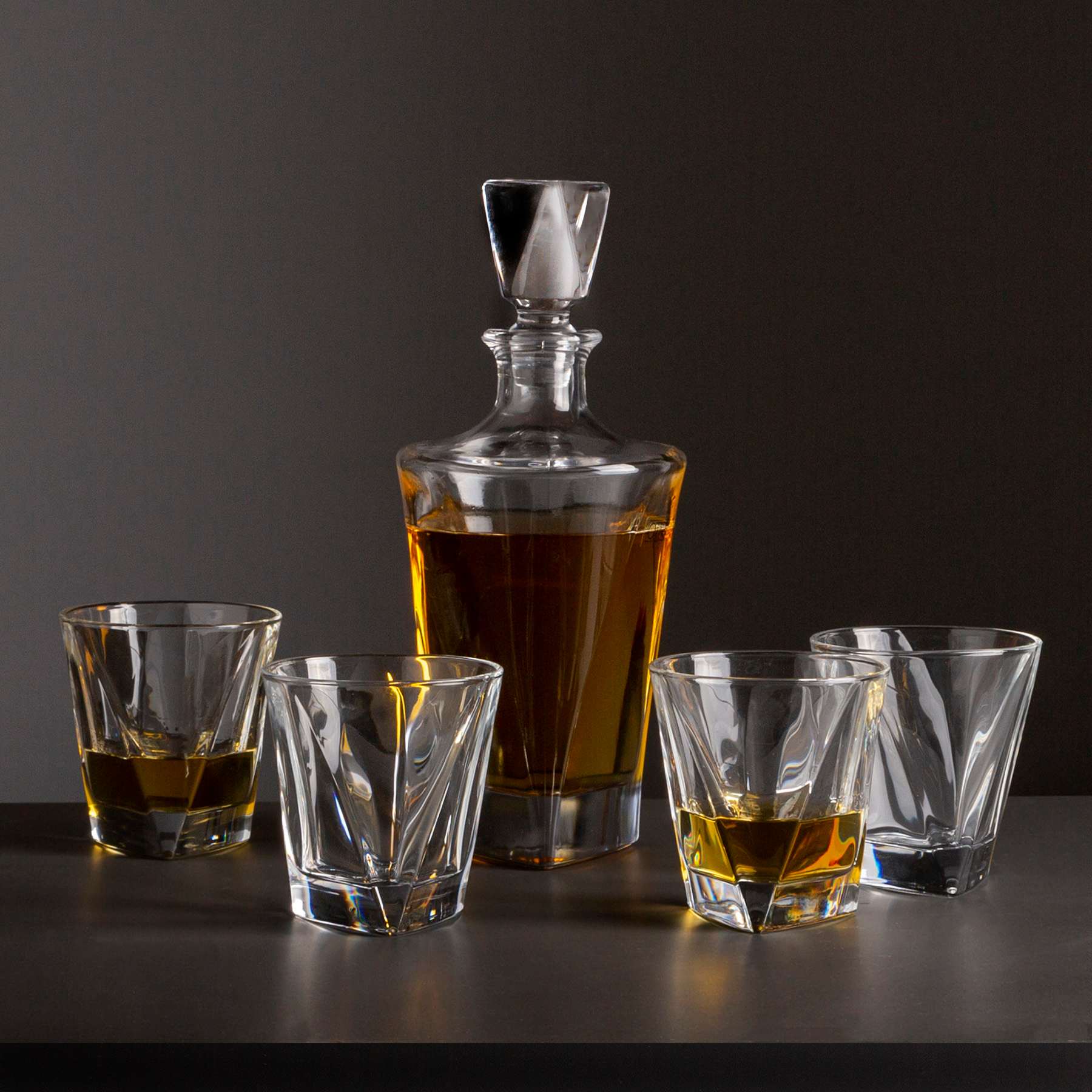 Set of 5 Tribeca Crystal Whiskey Set, 25.5oz/11.5oz