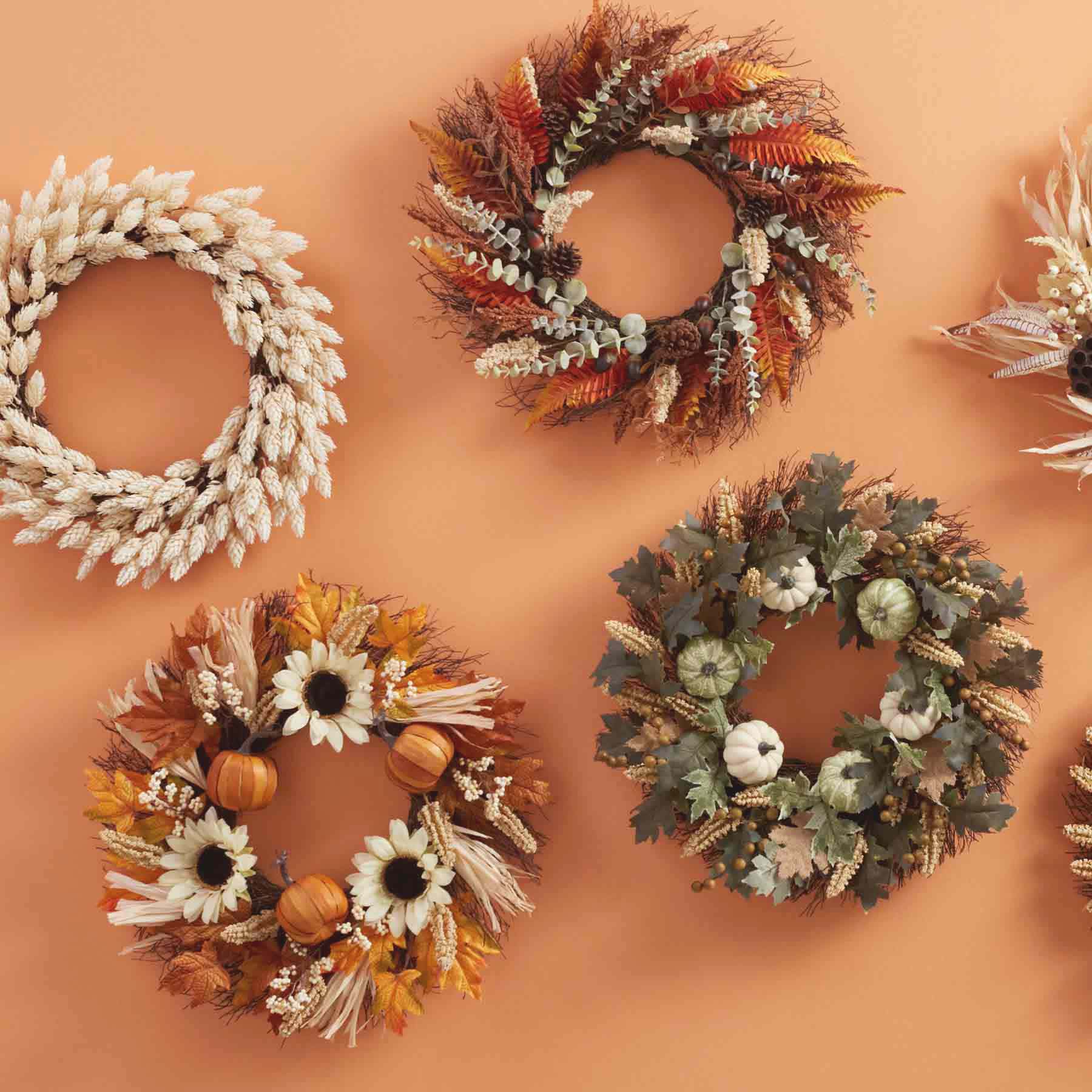 Sunflower, Berry & Pumpkin Wreath, 24"