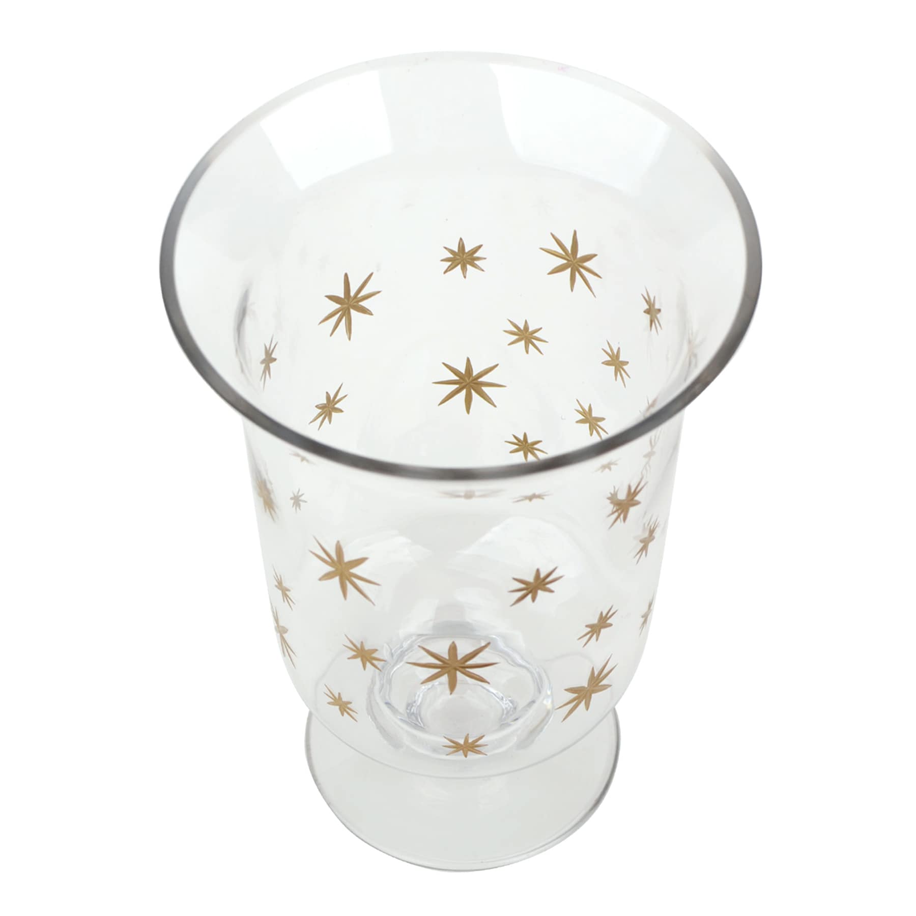 Willow Crossley Gold Etched Star Glass Vase, 9.8"