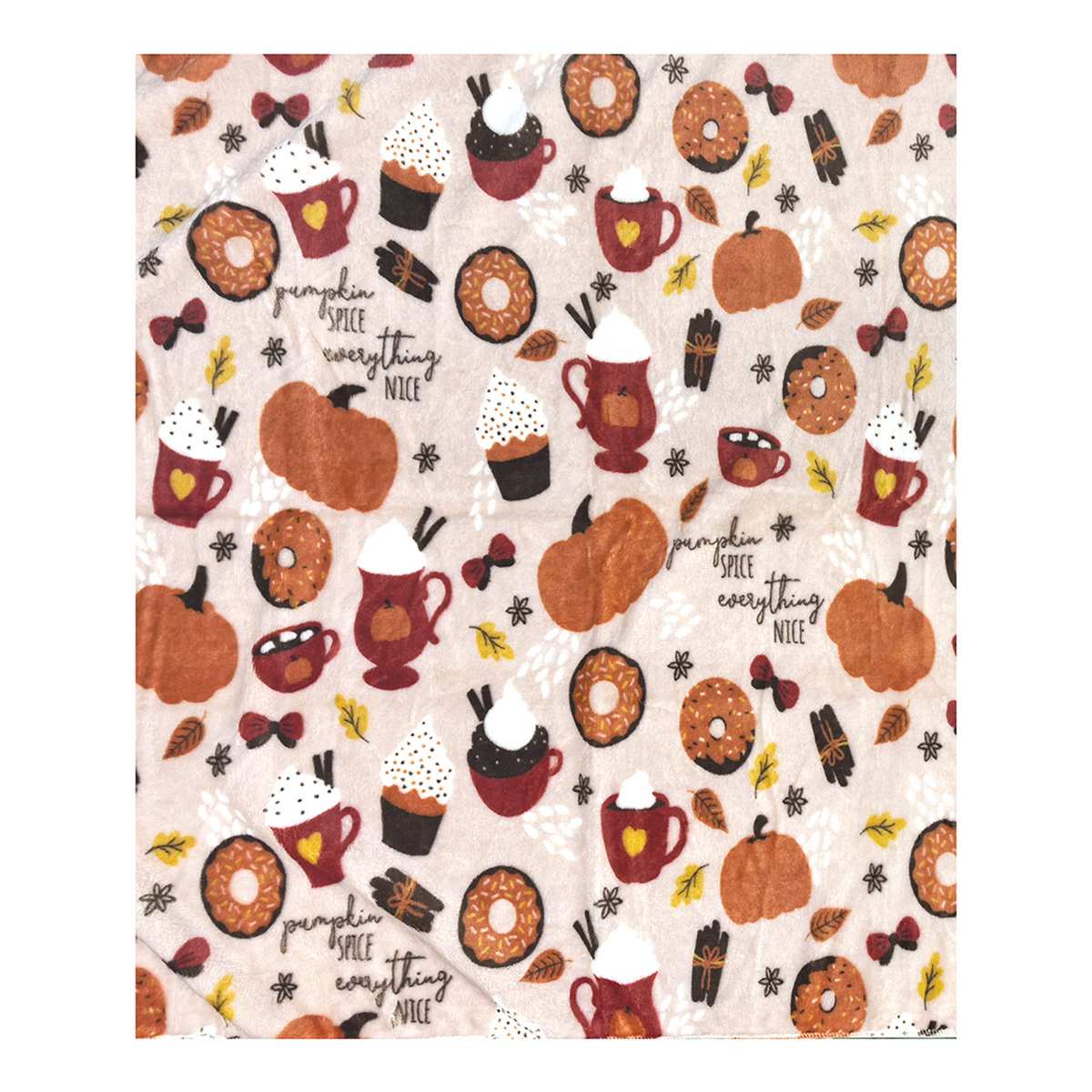 Pumpkin Spice Plush Throw Blanket, 50x60