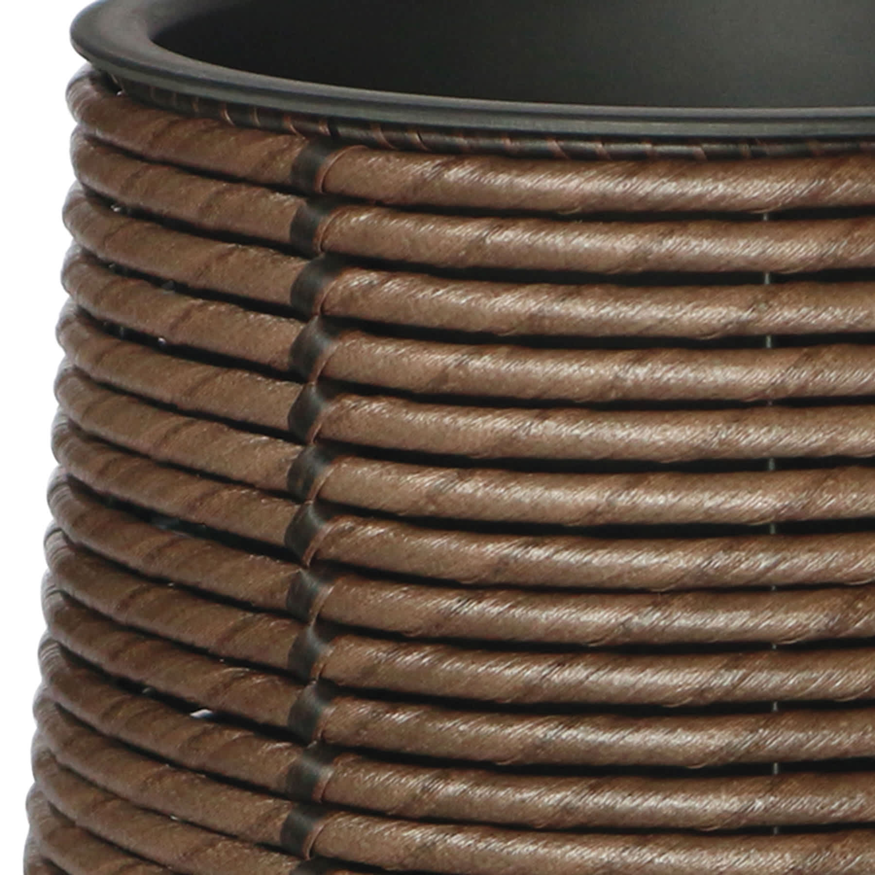 Found & Fable Dark Brown Forest Polywicker Outdoor Planter, Medium