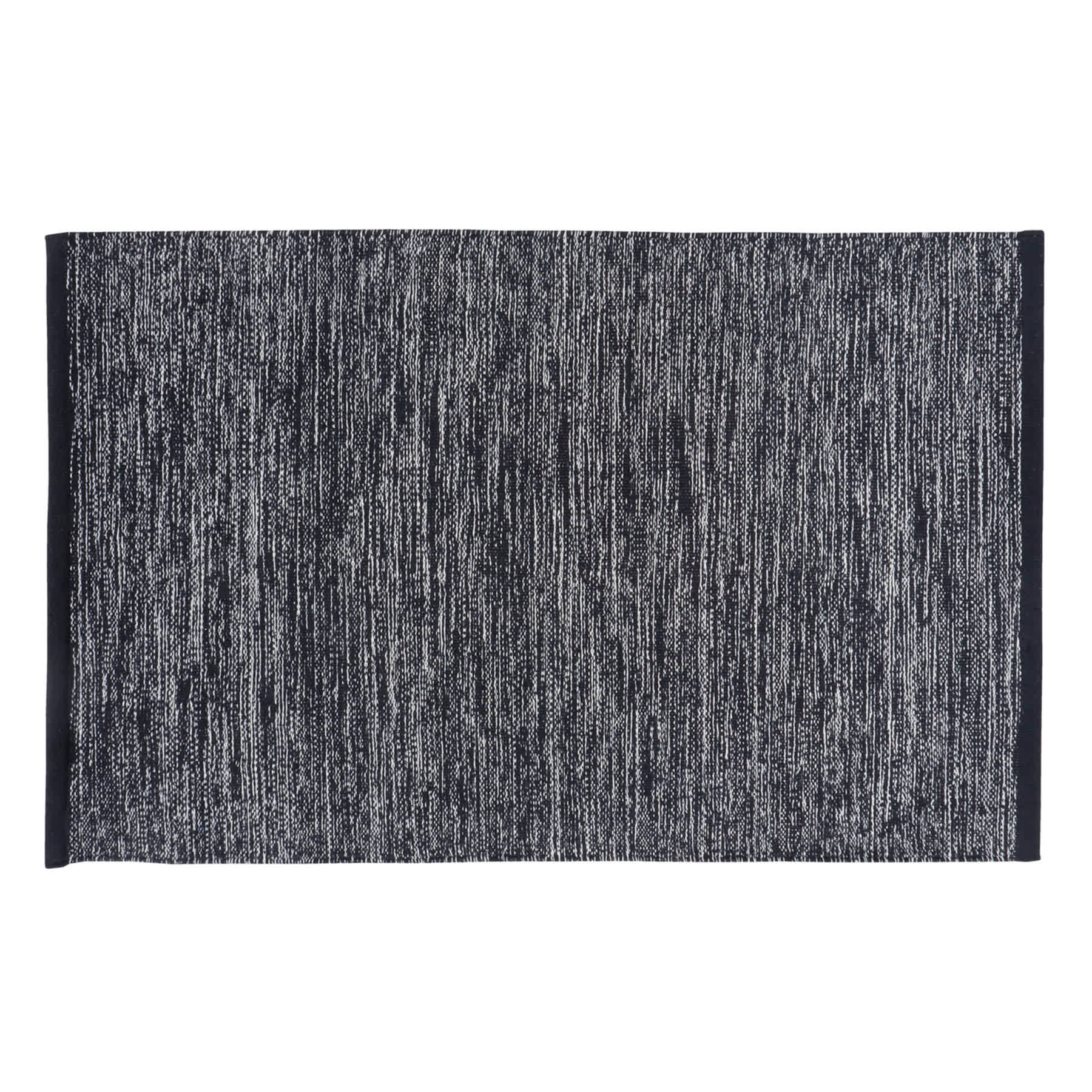 Black Melange Cotton Accent Rug, 27x45