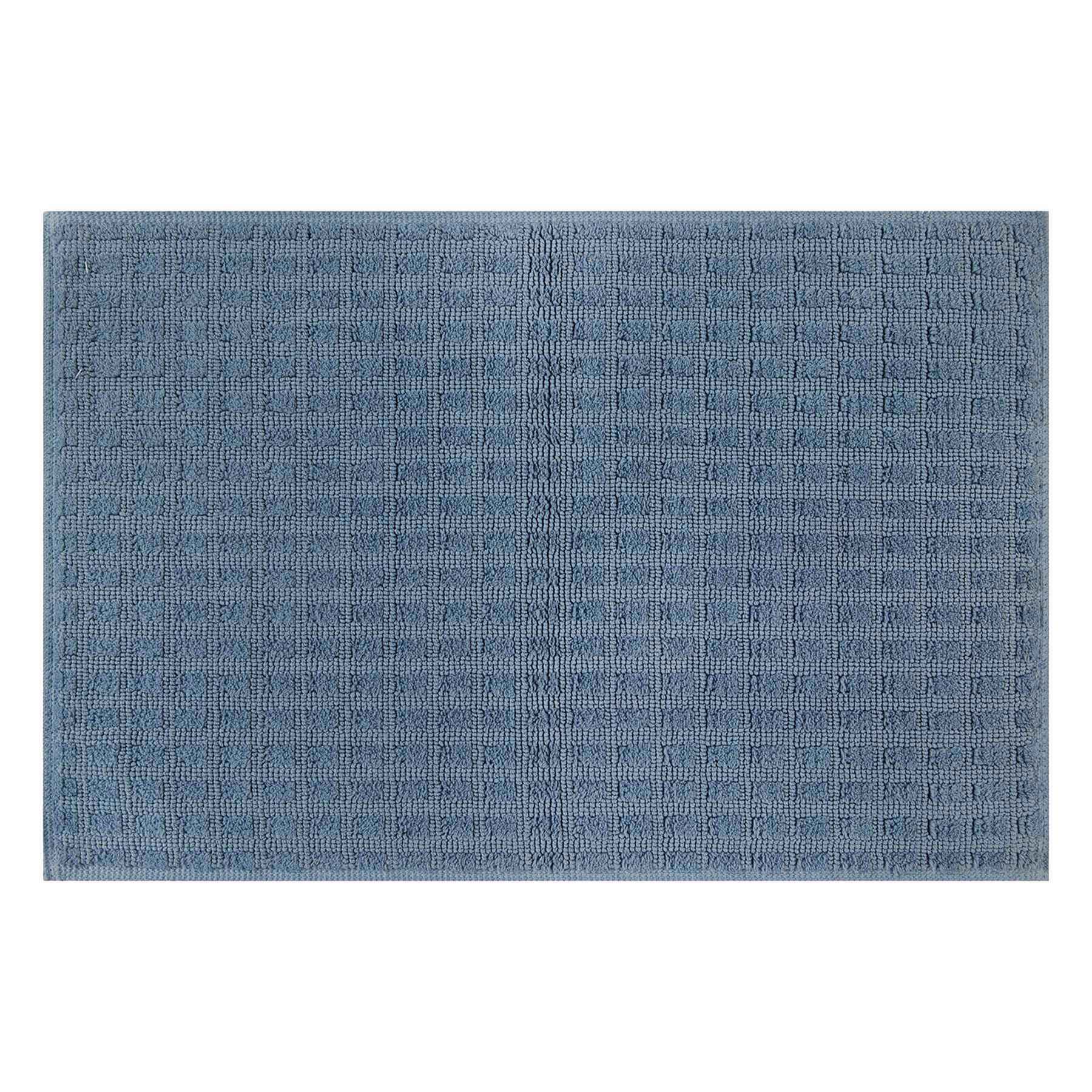 Honeybloom Woven Square Blue Bath Rug, 20x30