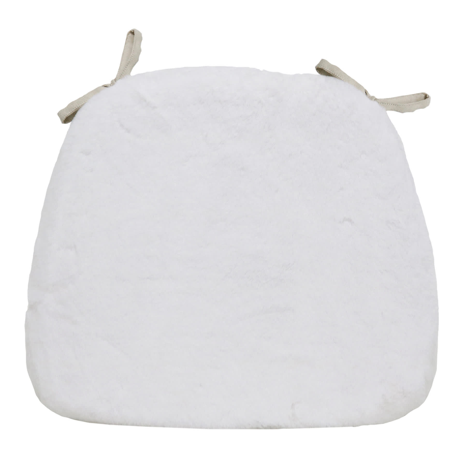 Bristol White Faux Fur Foam Dining Chair Cushion