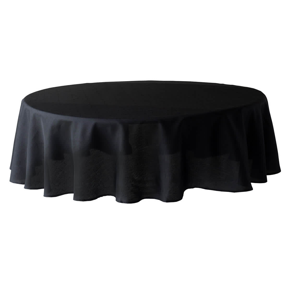 Basics Solid Black Round Tablecloth, 70"