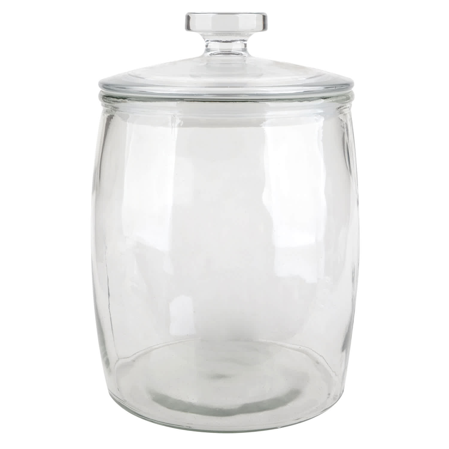 Clear Glass Canister with Flat Knob Glass Lid, 80oz