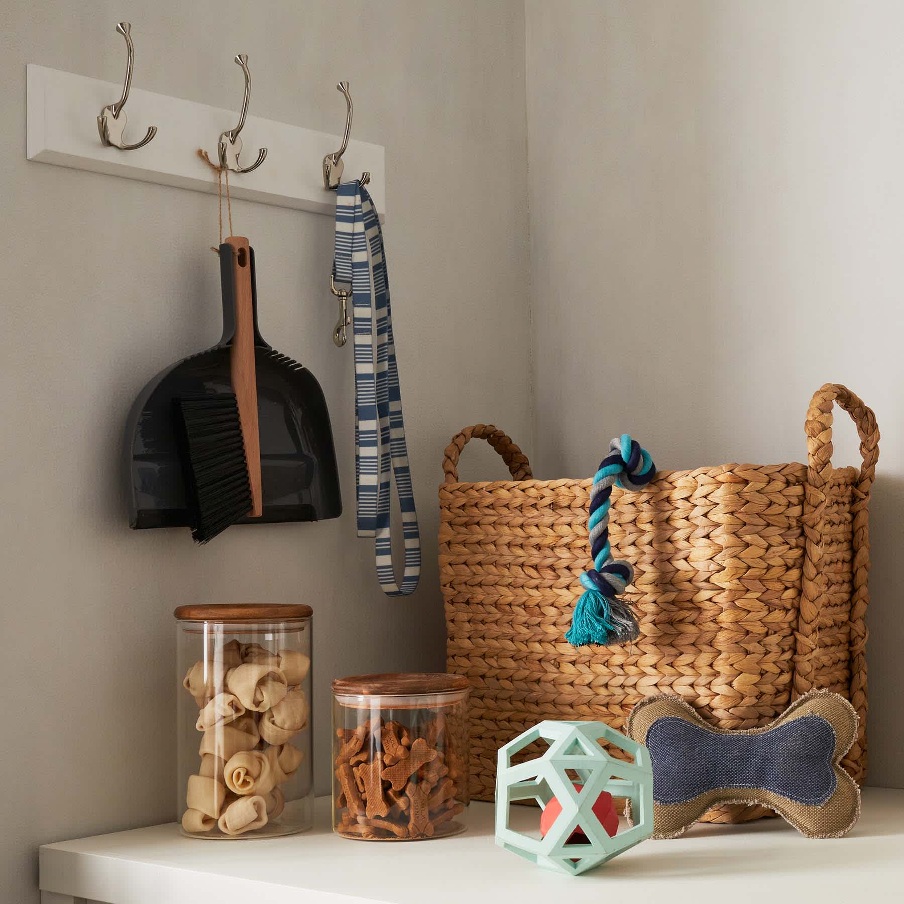 Glass Canister with Acacia Wood Lid, Small